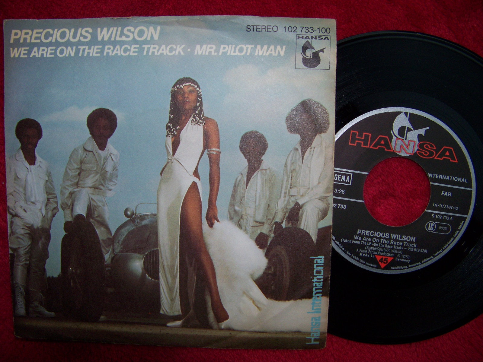 Precious Wilson – We are on the race track / Mr. Pilot man (Hansa Records, 102 733, 1980)