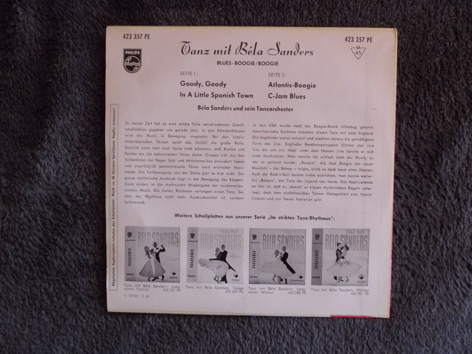 Bela Sanders – Tanz mit Bela Sanders · Philips Records 423 357 PE · 1964, Bild 2