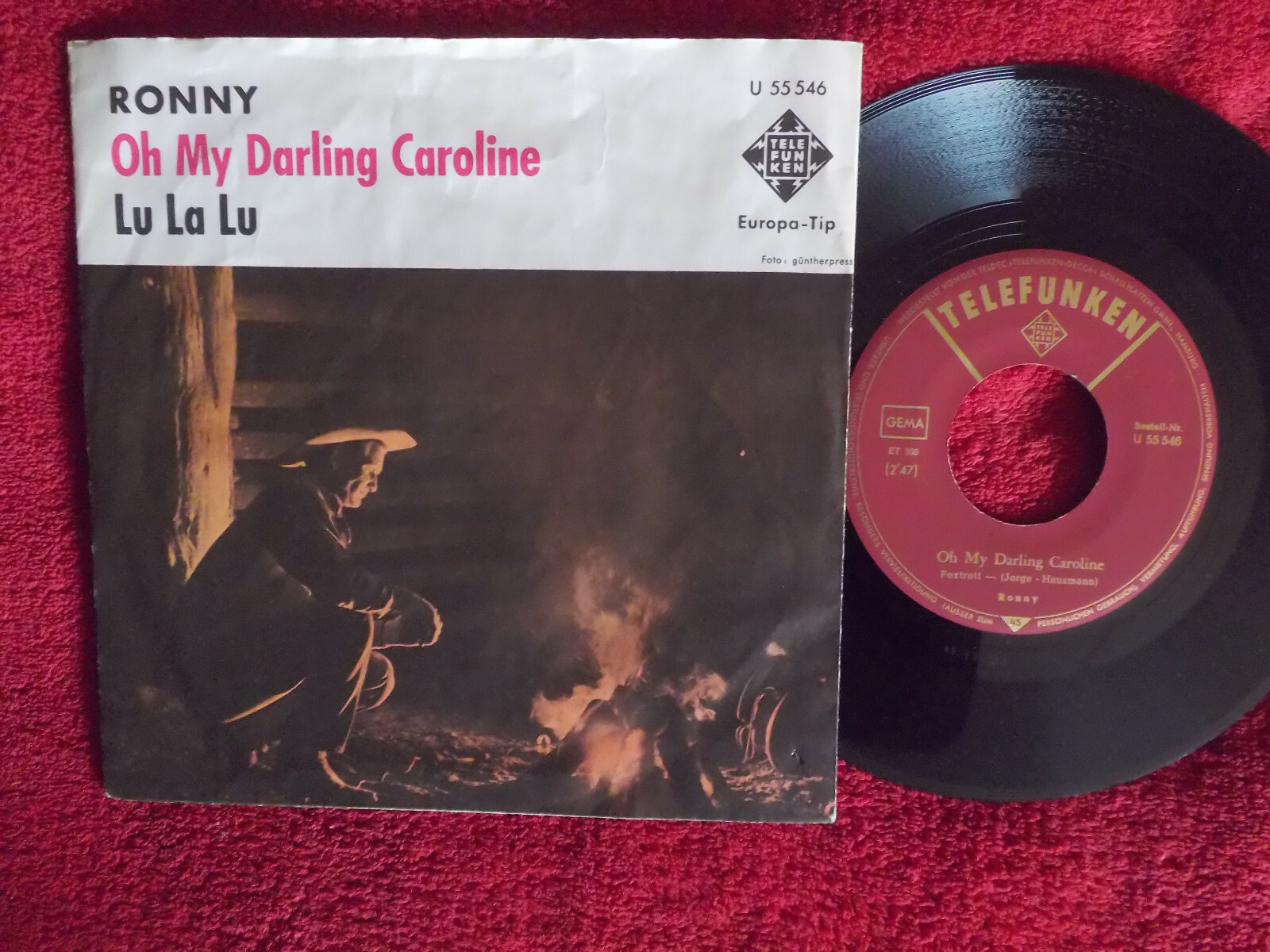 Ronny – Oh my darling Caroline / La la lu (Telefunken Records, Single)