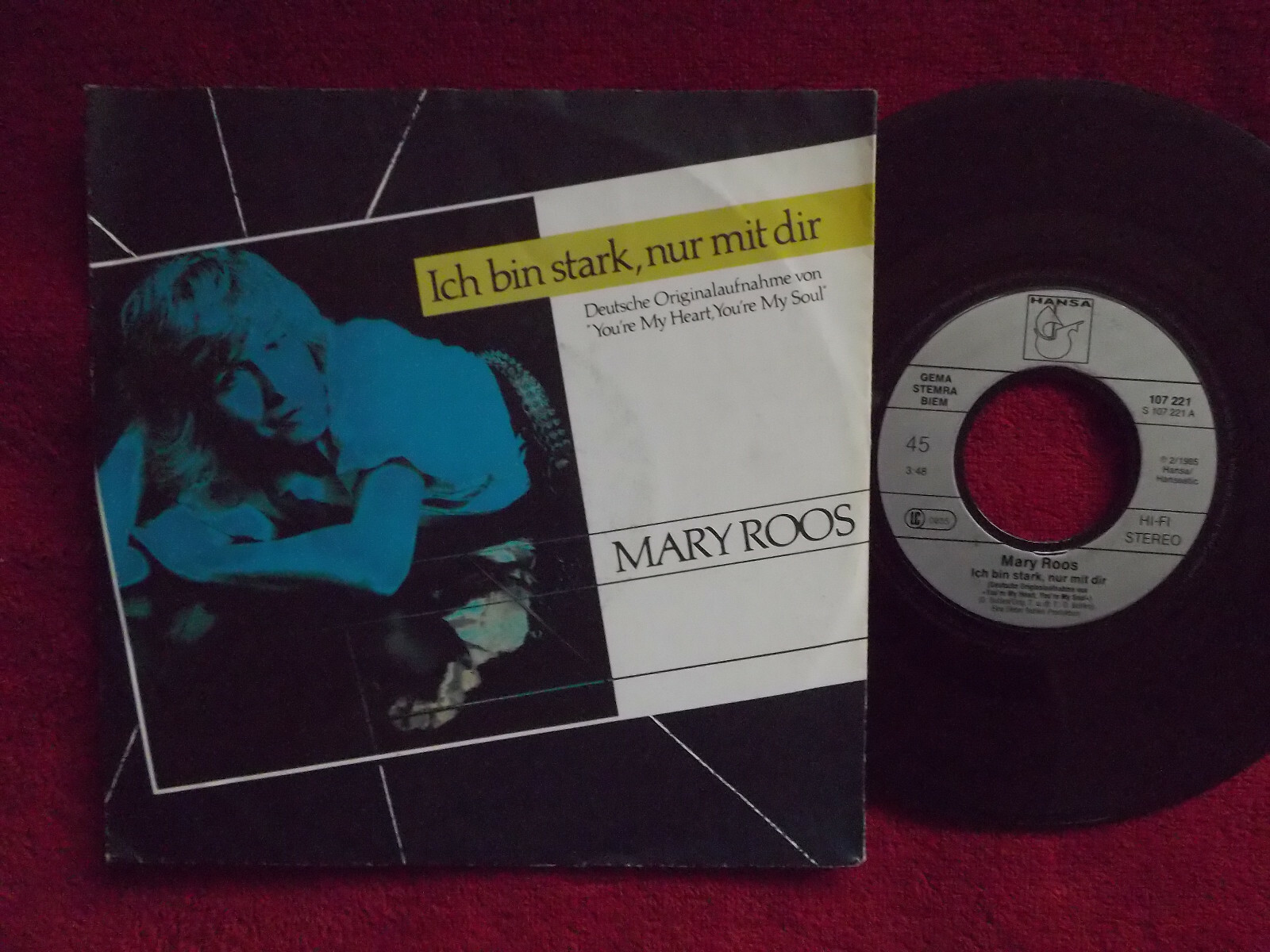 Mary Roos – Ich bin stark, nur mit dir / Niemand wird am Schluß Sieger sein (7″-Single)