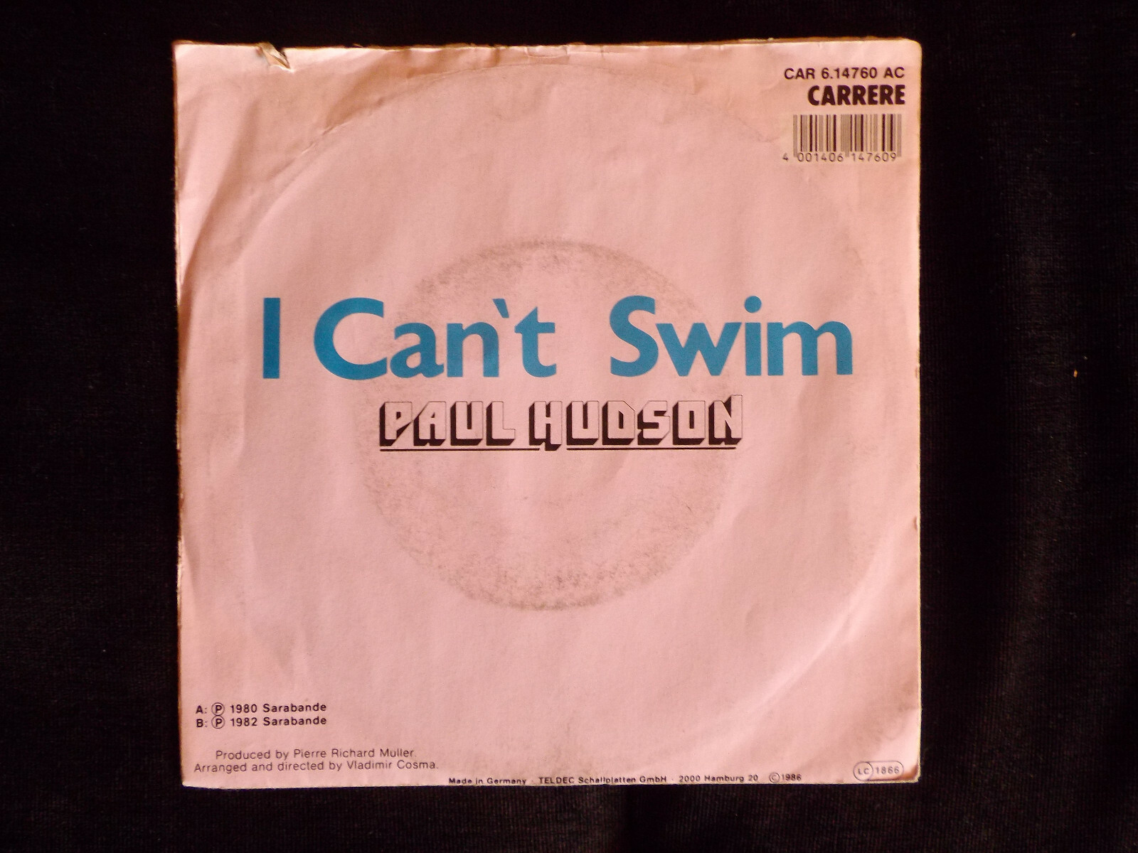 Richard Sanderson – Reality / Paul Hudson – I can´t swim | Carrere 7″, Bild 2