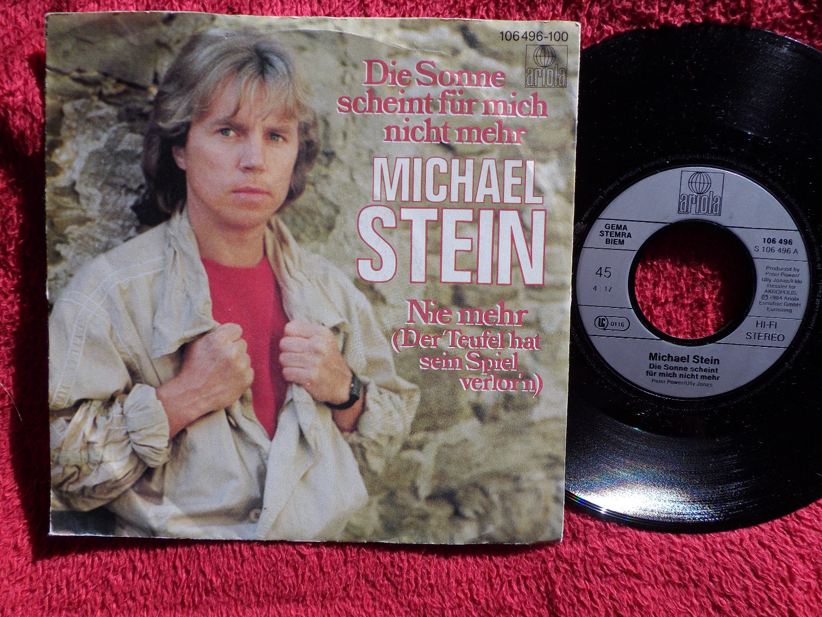 Michael Stein – Die Sonne scheint für mich nicht mehr / Nie mehr · Ariola 106 496 · 7″-Single