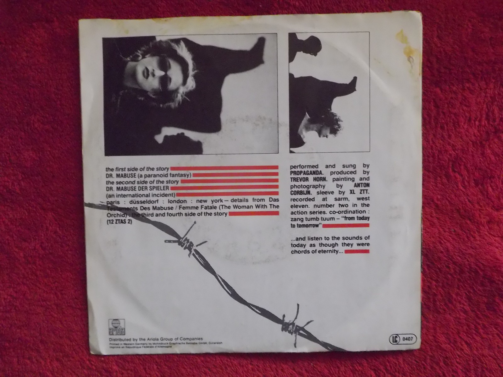 Propaganda – Dr. Mabuse | Island Records 106 281, Deutschland, 1984, 7″-Single, Bild 2