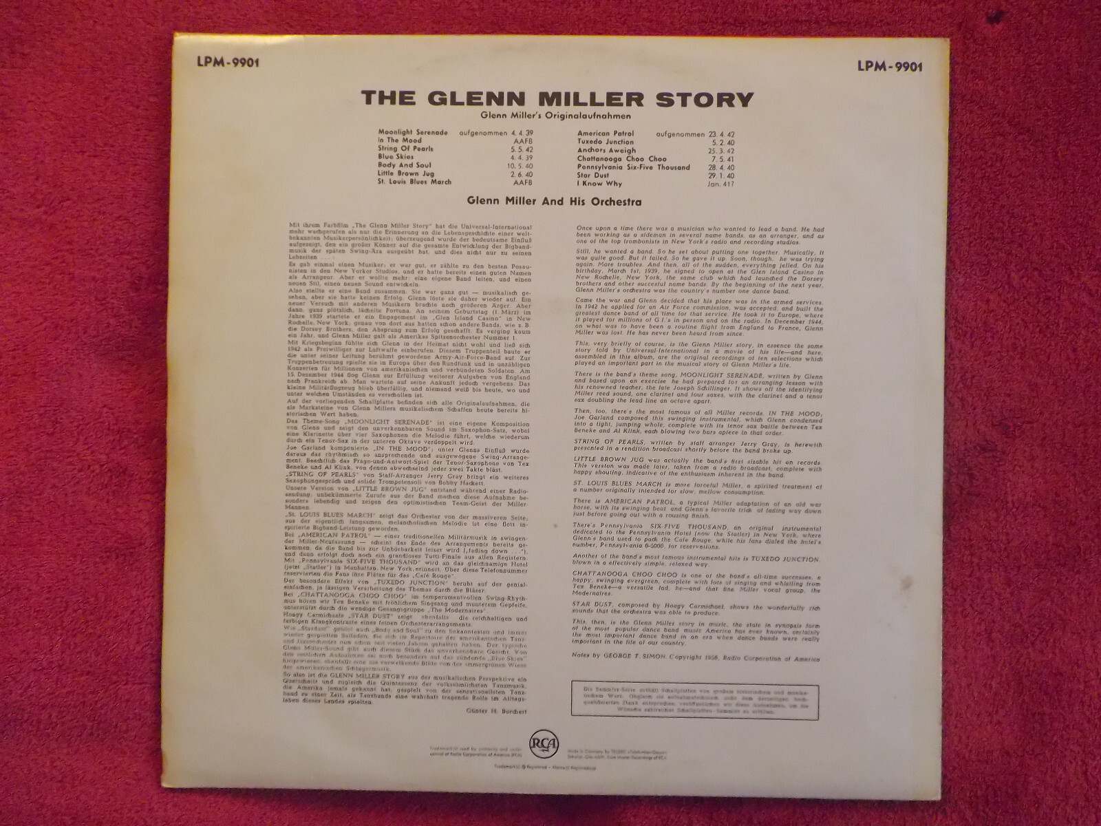 Glenn Miller – Glenn Miller Story | RCA Records LP, Bild 3
