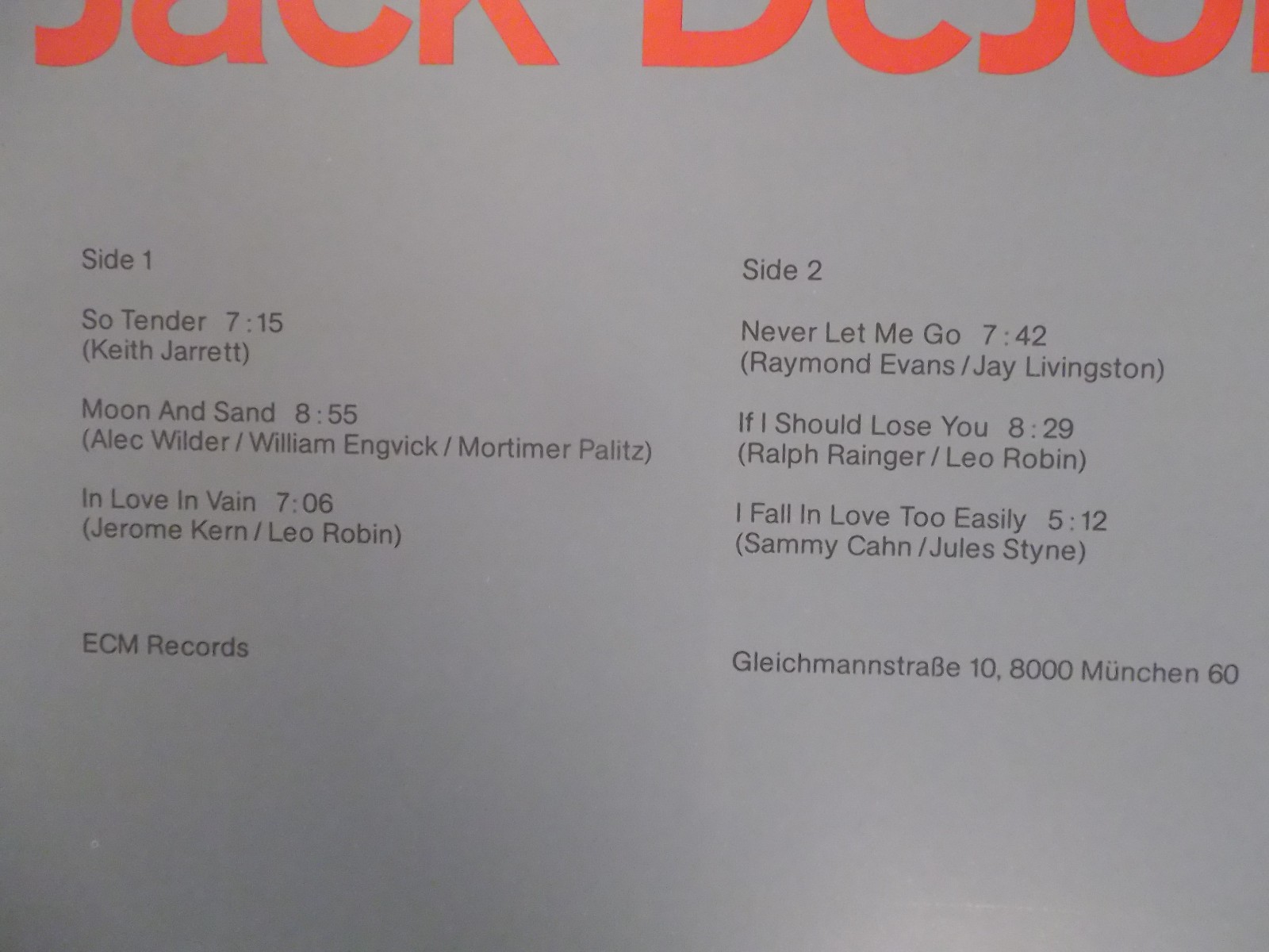 Keith Jarrett – Standards, Vol. 2 | LP, ECM Records, Deutschland, 1985, Bild 3