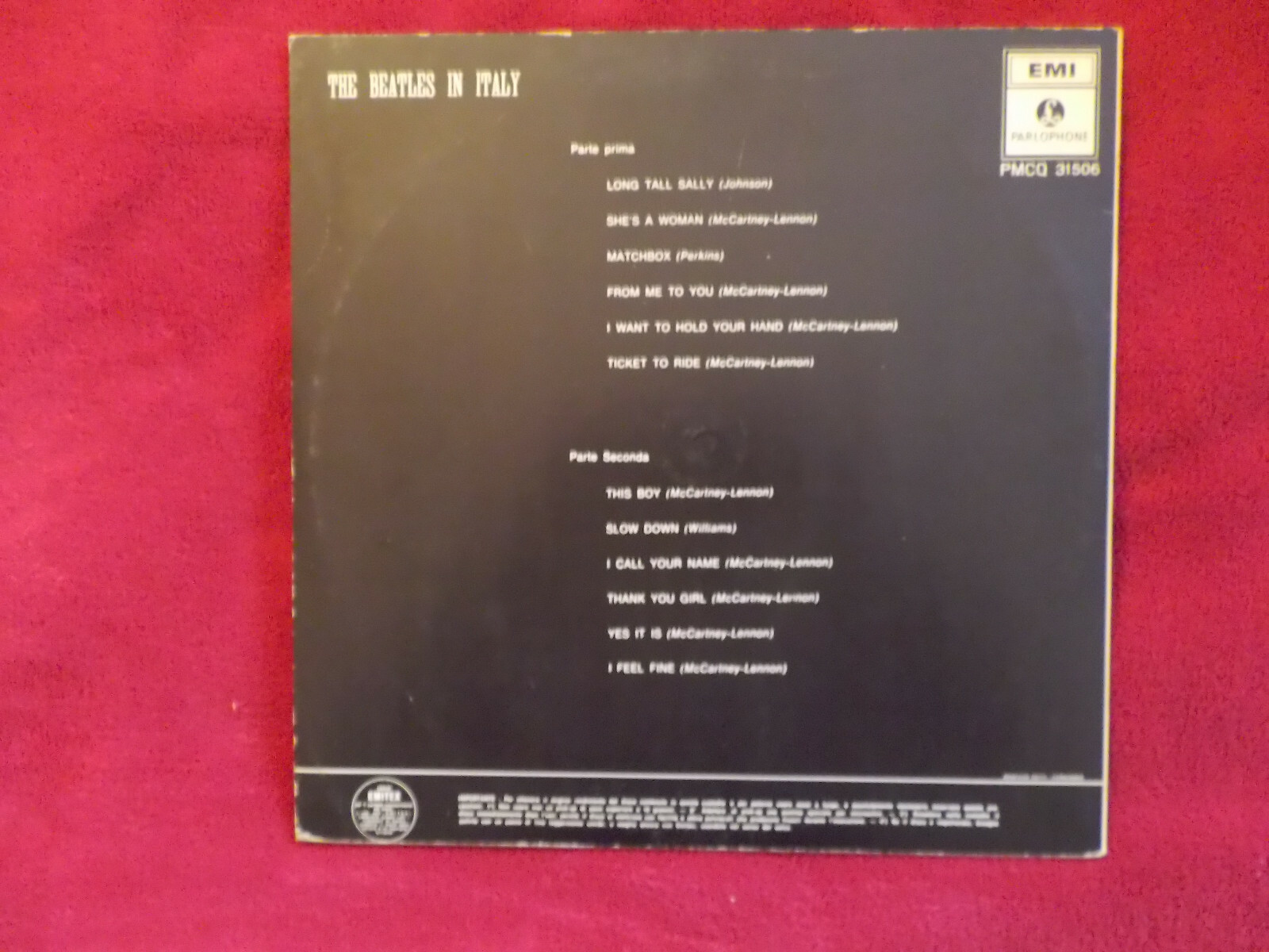 The Beatles – In Italy (Parlophone / EMI Records, PMCQ 31506), Bild 2