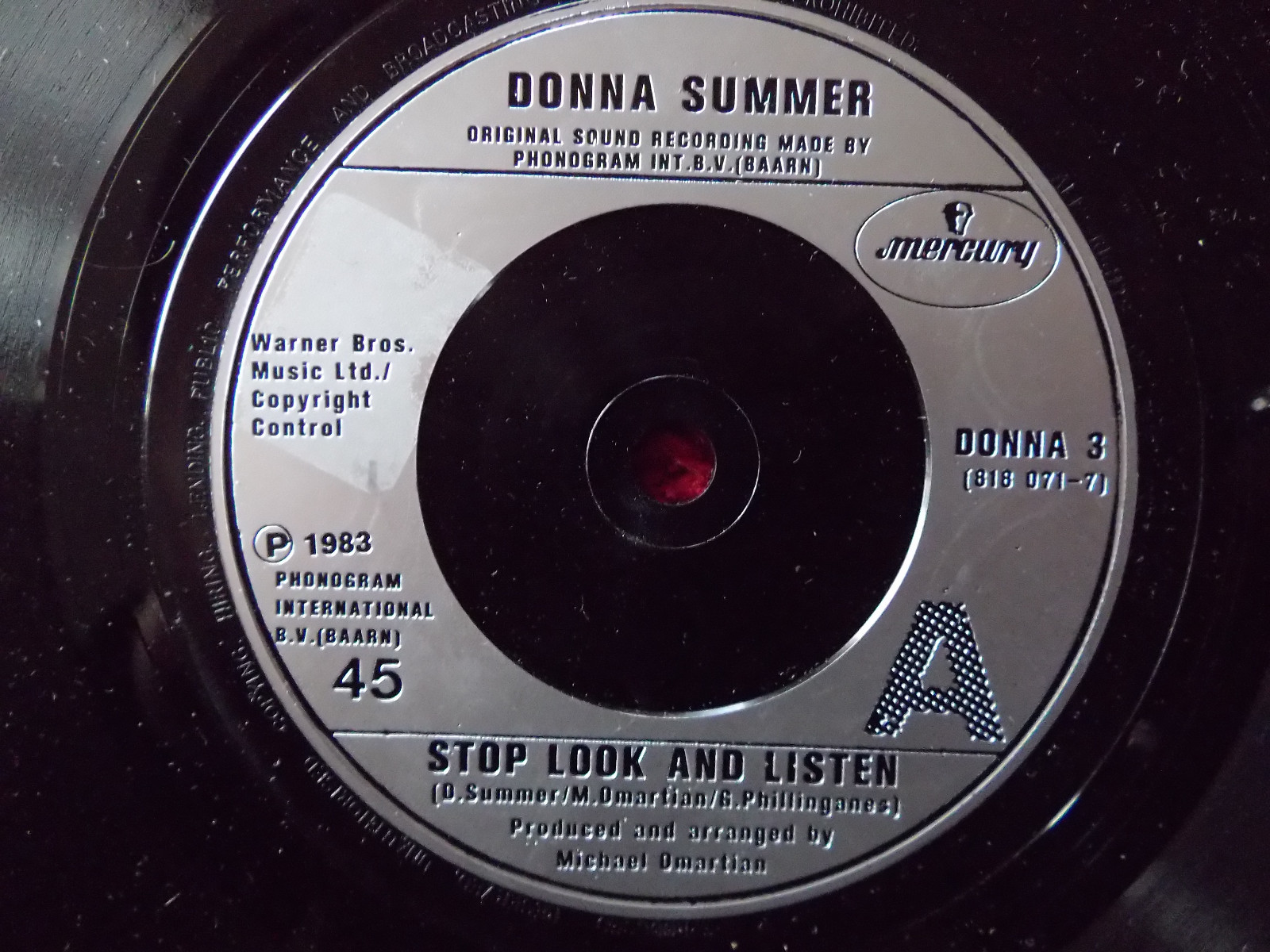 Donna Summer – Stop look and listen / Tokyo · Mercury Records DONNA 3
