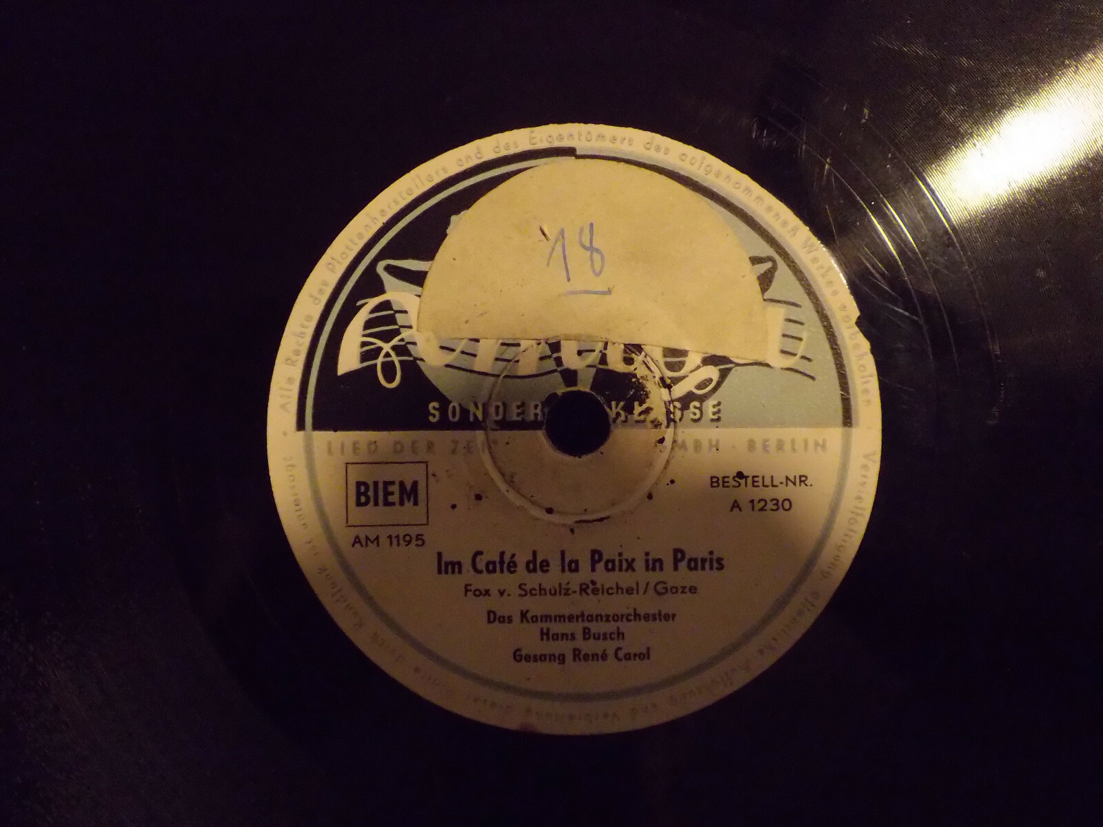 Rene Carol – Im Cafe de la Paix in Paris / Zwei Menschen, die zusammengehören | Amiga Records 1230