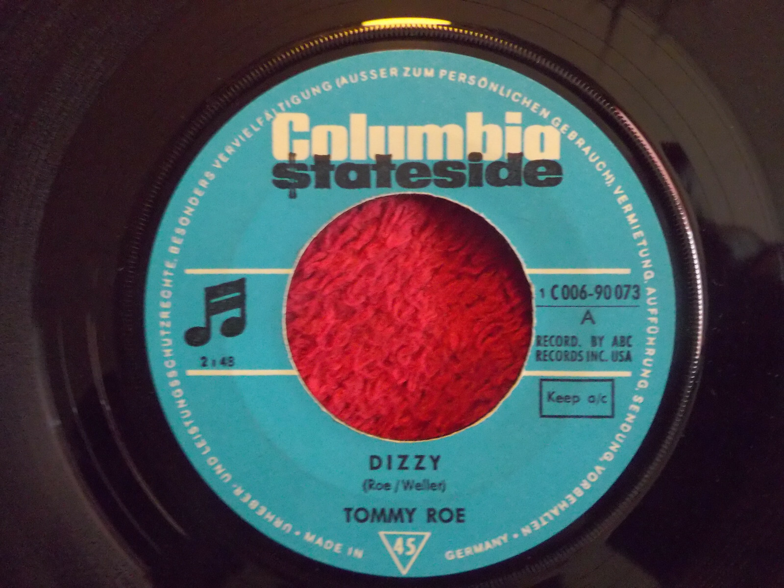 Tommy Roe – Dizzy / The you I need – 7"-Single, Columbia Stateside / EMI Records, Bild 2