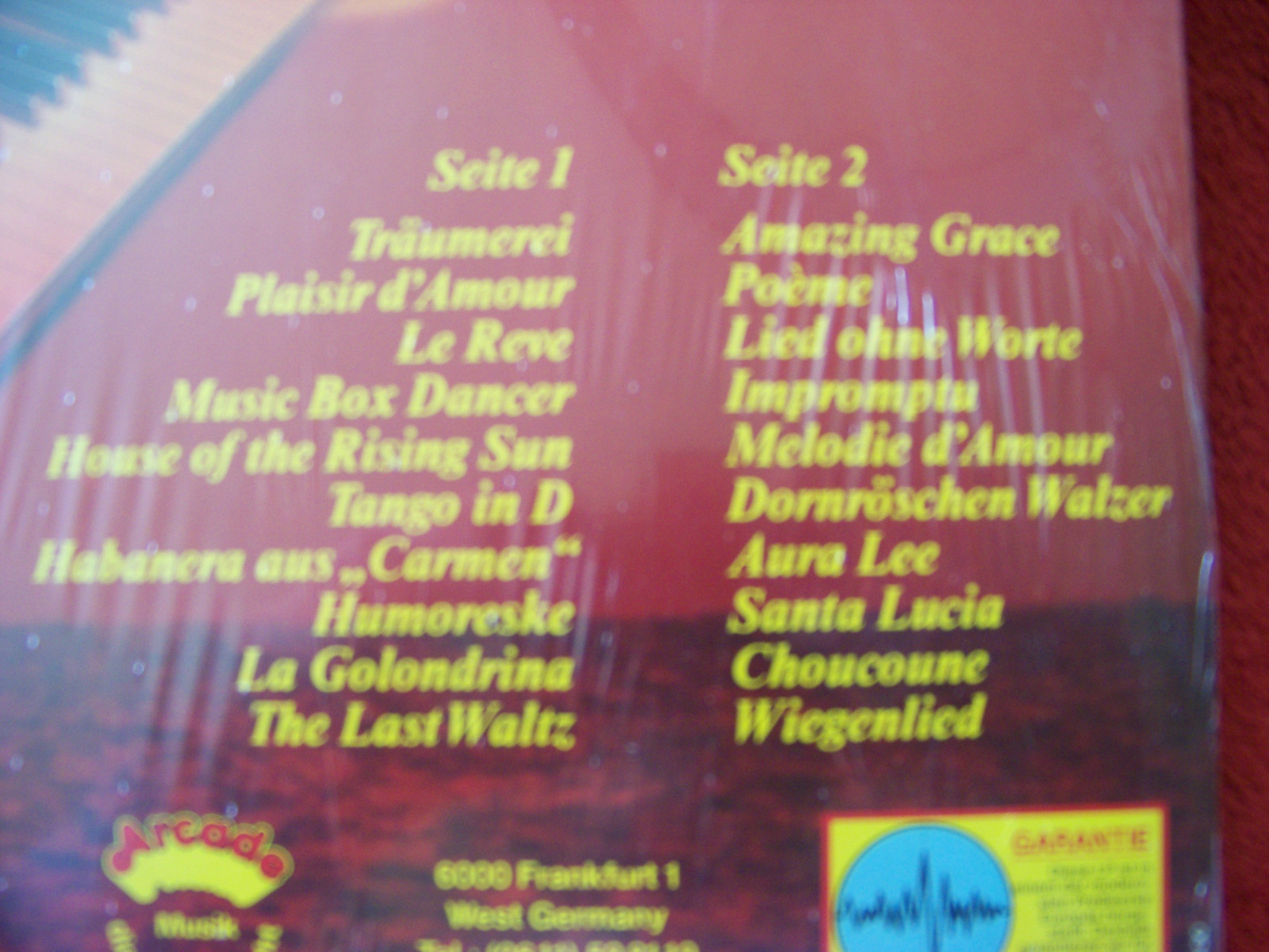 Francis Coppieters & Orchester Paul Biste – Piano Romanzen (Arcade Records, ADE G 77, LP), Bild 2