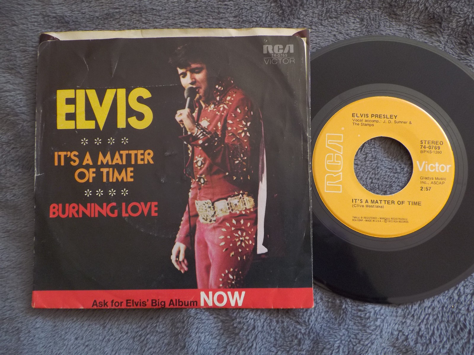 Elvis Presley – Burning love / It´s a matter of time (RCA Victor, 1972), Bild 2