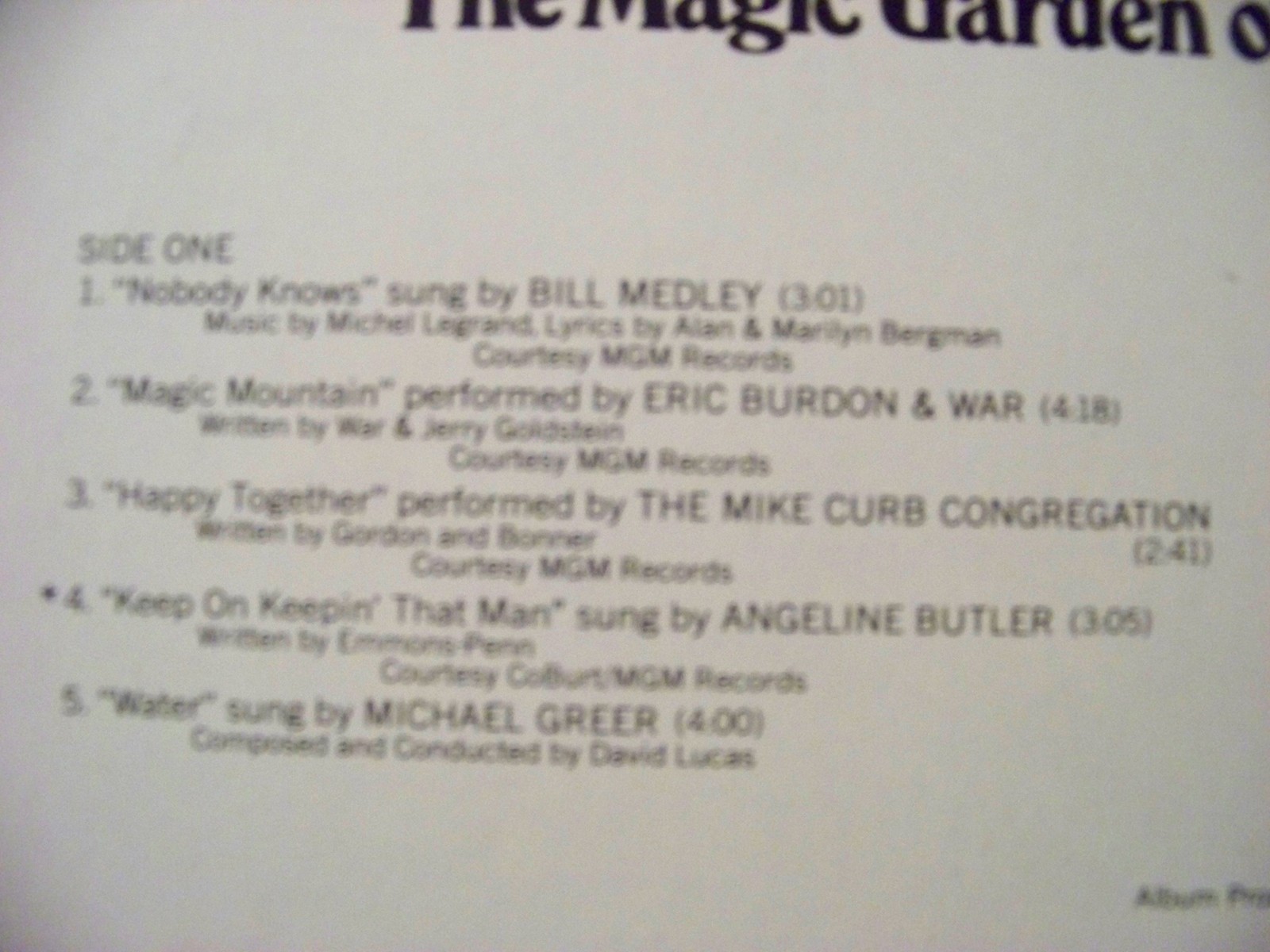 The Magic Garden of Stanley Sweetheart – LP-Soundtrack (MGM Records, Deutschland), Bild 2