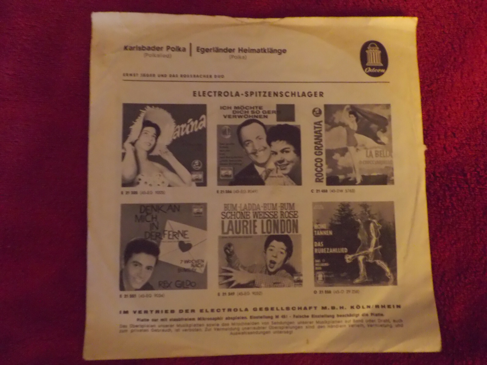 Ernst Jäger und das Rossbacher Duo – Karlbader Polka / Egerländer Heimatlieder, Bild 2