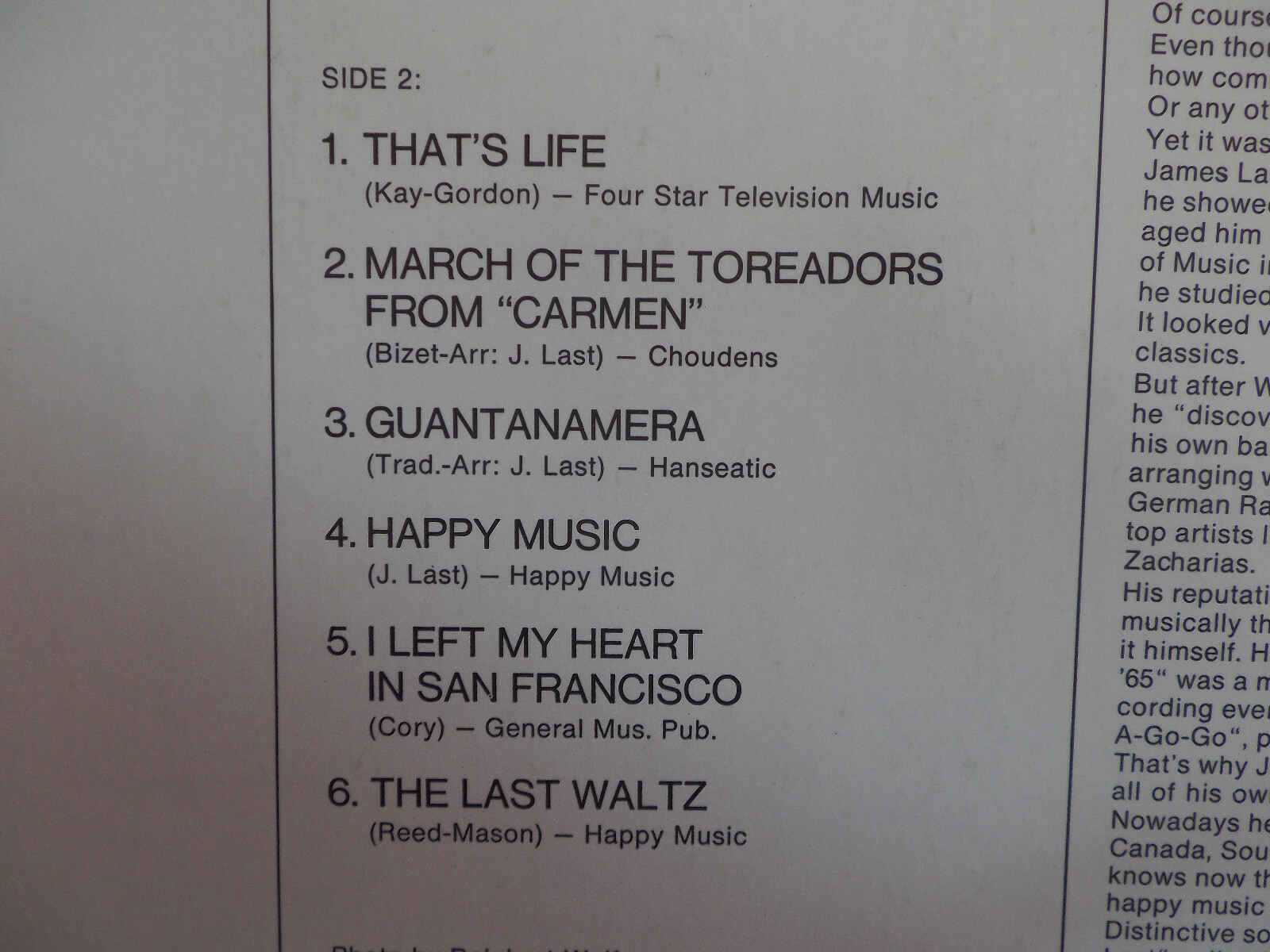 James Last – The Very Best of James Last (LP), Bild 5