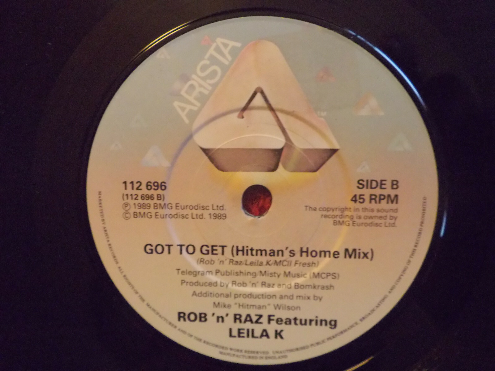 Rob´n ´ Raz feat. Leila K – Got to get / Got to get (Hitman´s home mix), Arista 112 696, Bild 2
