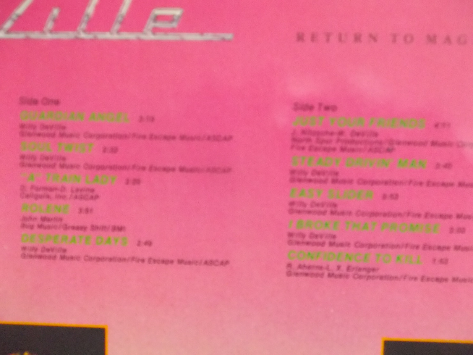 Mink DeVille – Return to Magenta | LP, Capitol Records, 1978, Bild 4