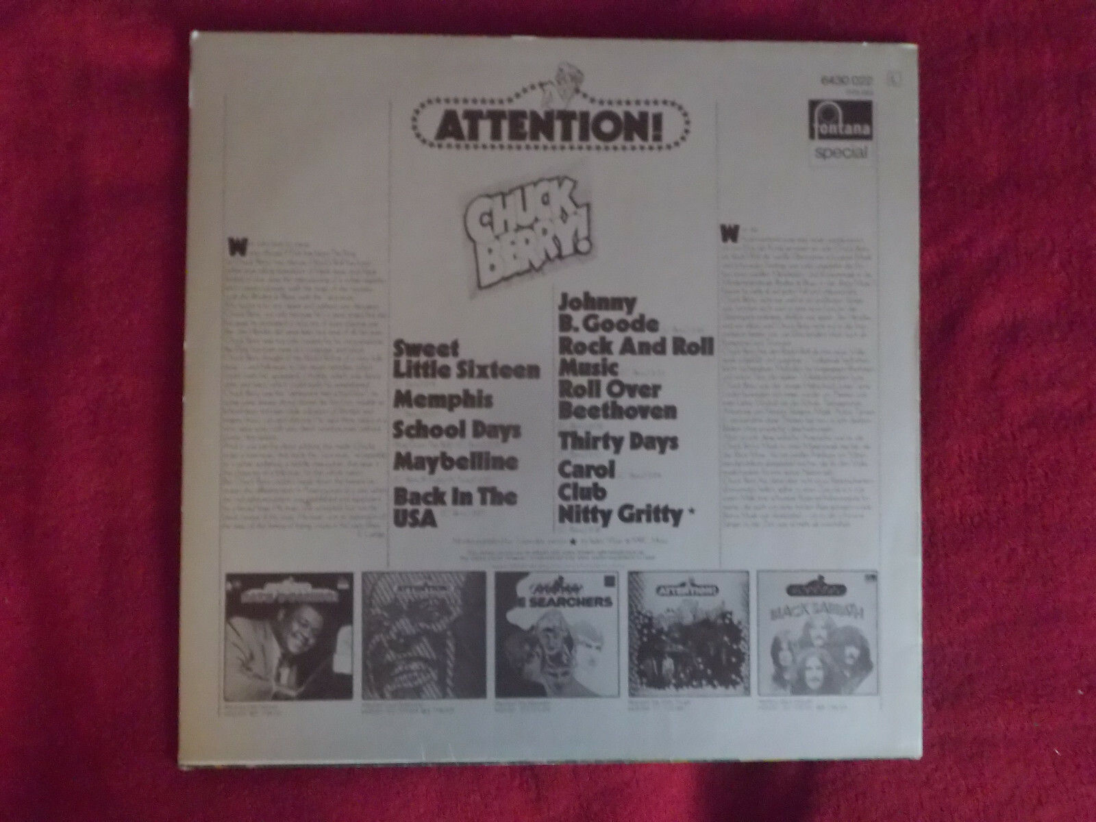 Chuck Berry – Attention ! | Fontana Records 6430 022, Bild 2