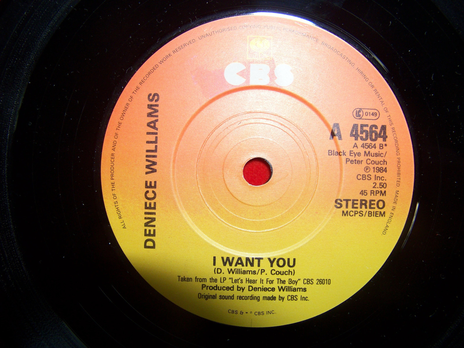 Deniece Williams – Black Butterfly / I Want You (UK-Single, 1984), Bild 2
