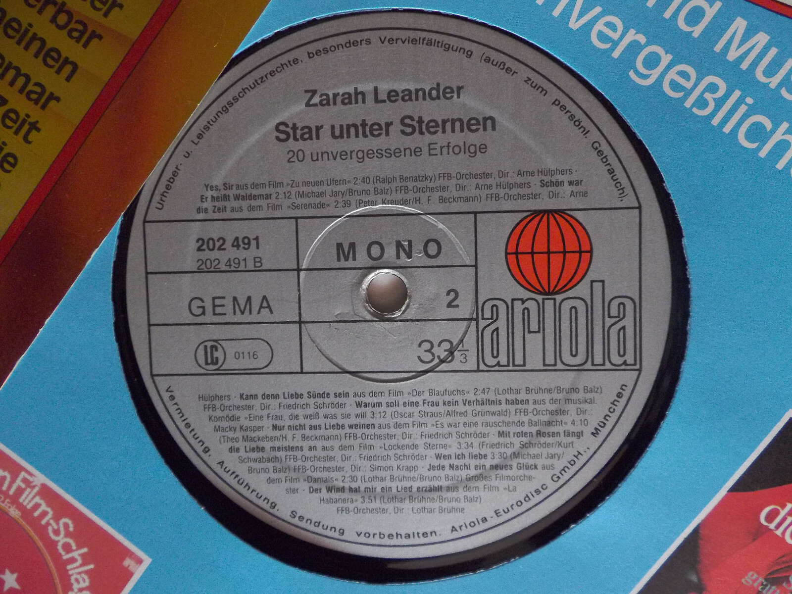 Zarah Leander – Star unter Sternen (Ariola LP), Bild 2