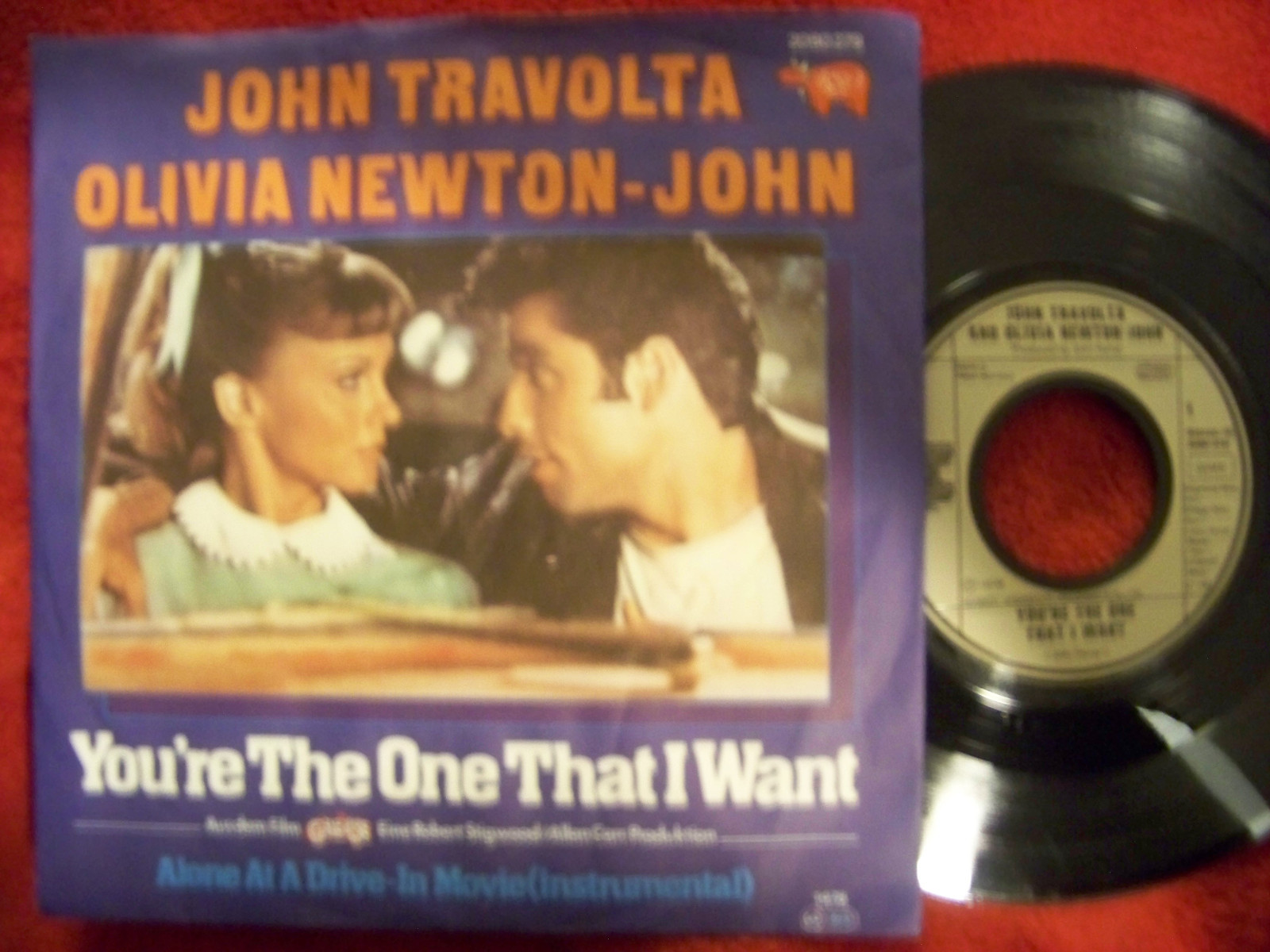 John Travolta & Olivia Newton-John – You're the One That I Want / Alone at a Drive-In Movie (Instr.), 7″-Single