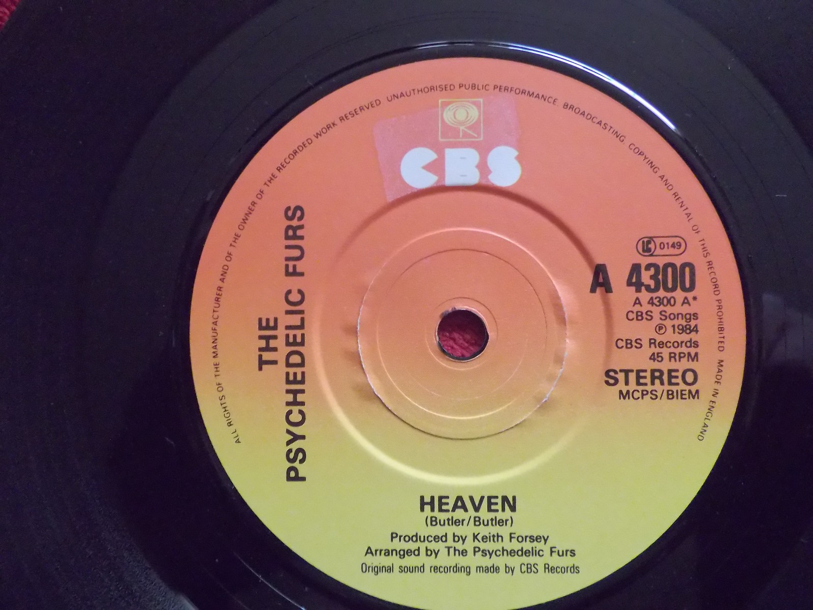 The Psychedelic Furs – Heaven / Heartbeat (Remix) – 7″-Single, CBS Records, 1984
