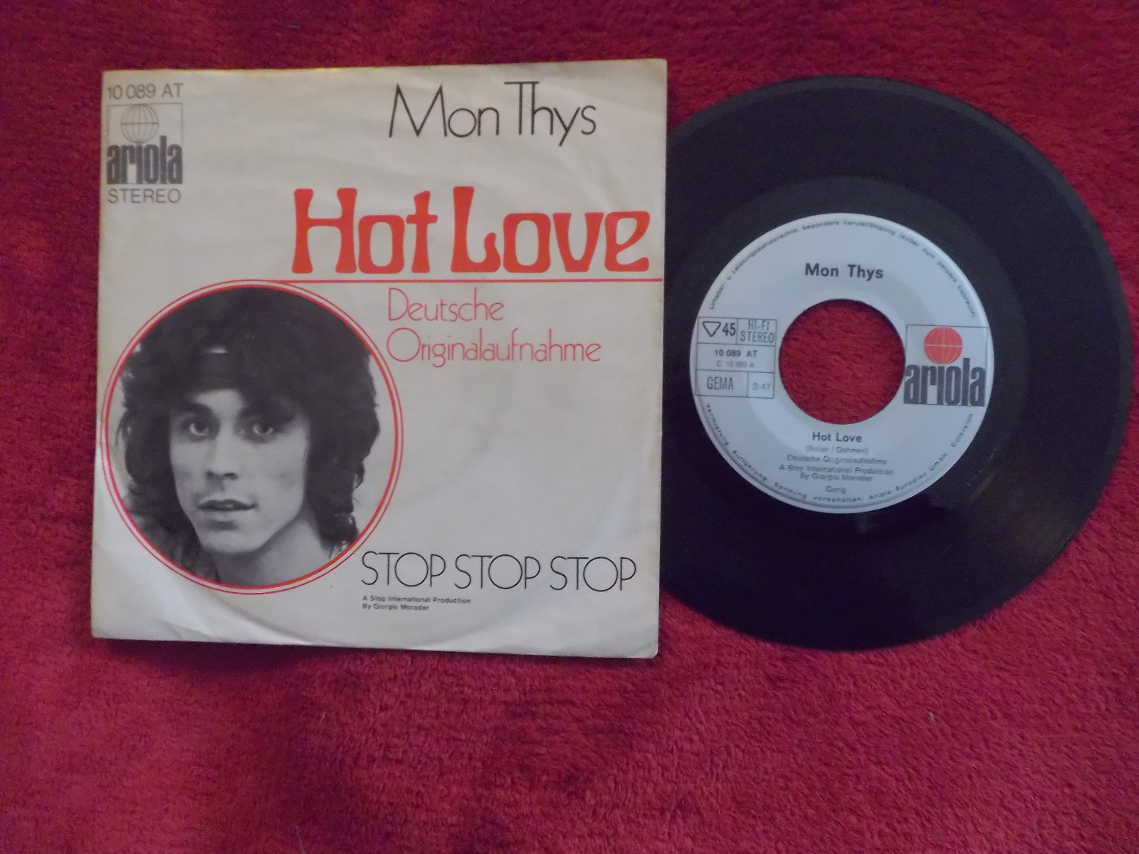 Mon Thys – Hot Love / Stop Stop Stop · Ariola 10089 AT