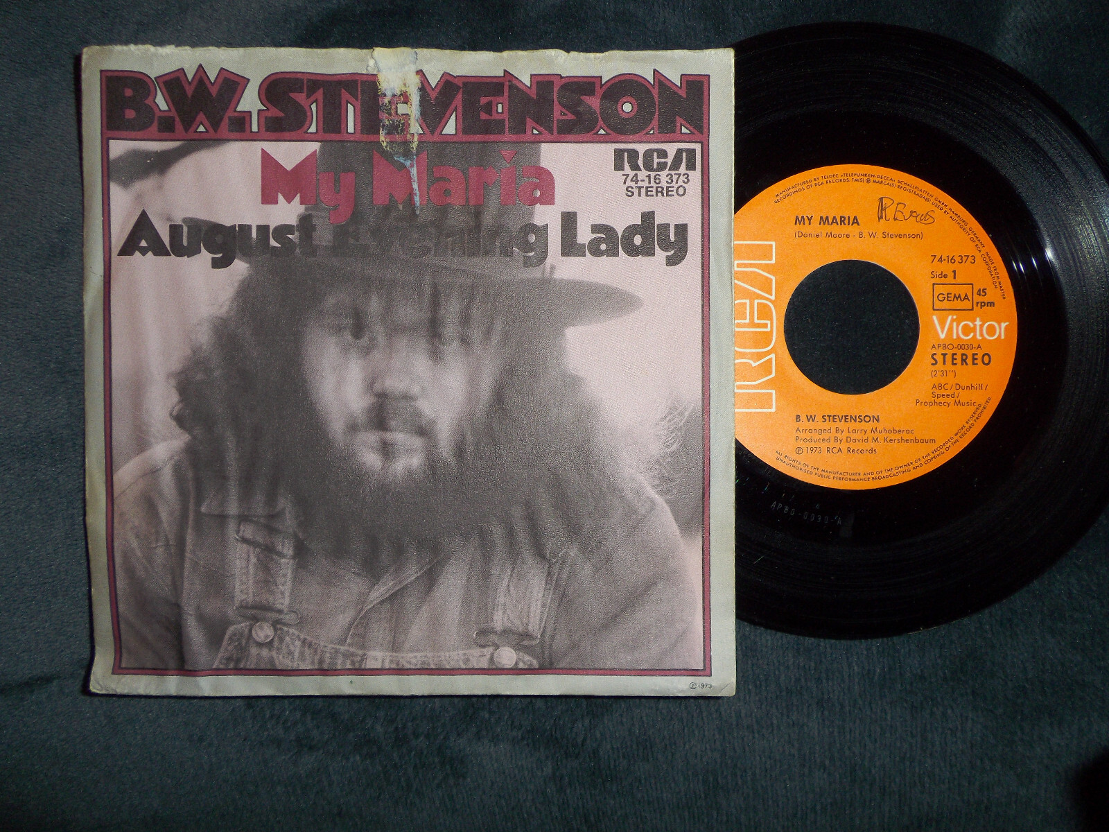 B. W. Stevenson – My Maria / August evening Lady | RCA 45