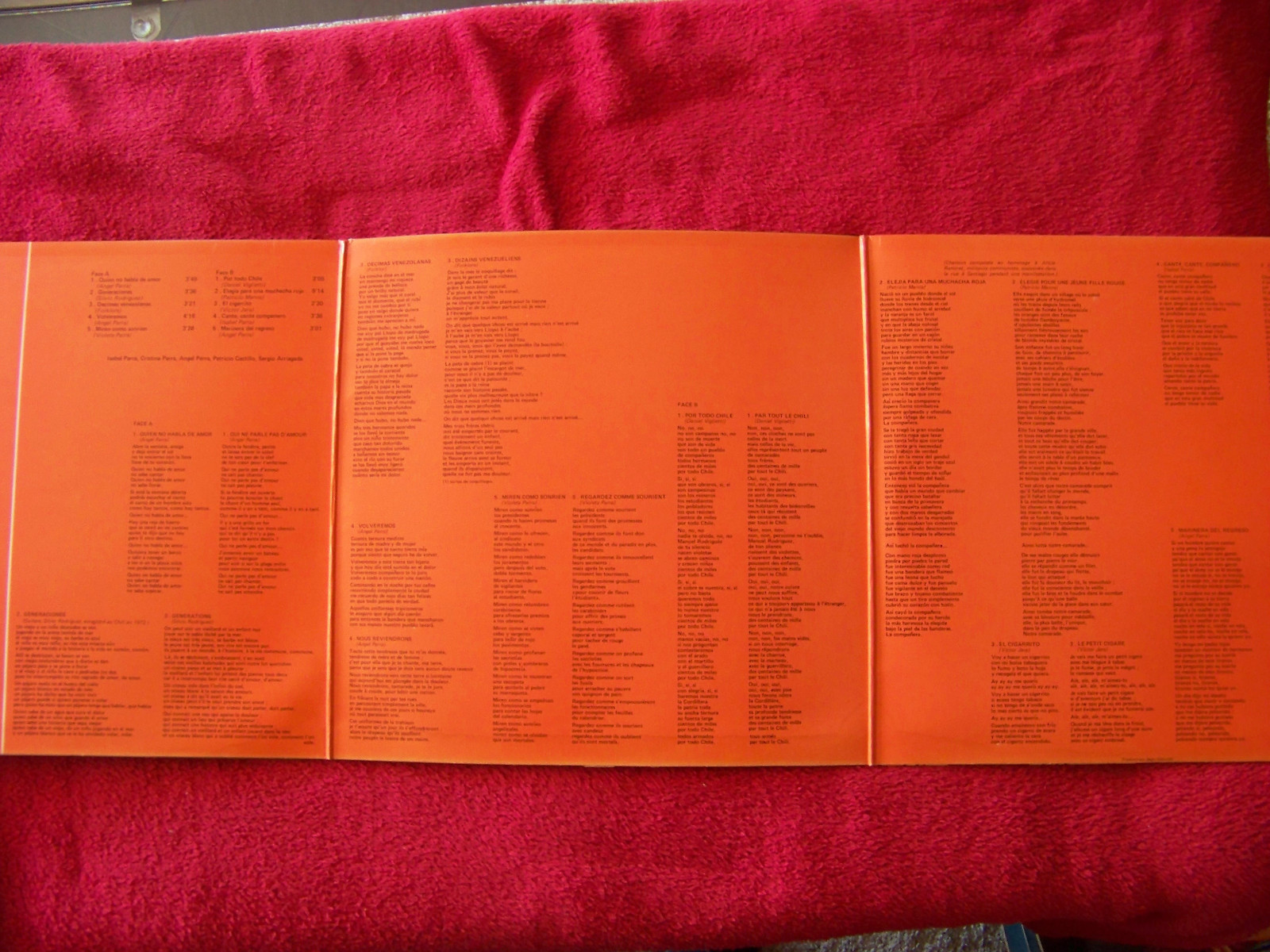 Isabel y Angel Parra – Canto libre | LP, Le Chant Du Monde, Frankreich 1976, Bild 2