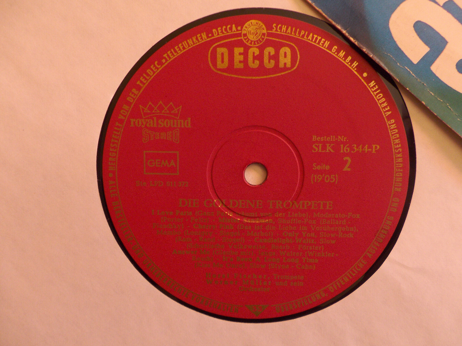 Werner Müller – Die goldene Trompete | Decca LP, SLK 16 344-P, Bild 2
