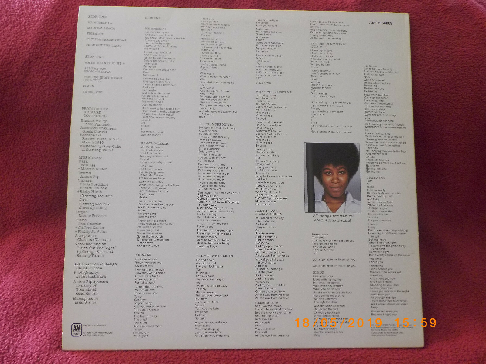 Joan Armatrading – Me, Myself, I | A&M Records, LP (1980), Bild 2
