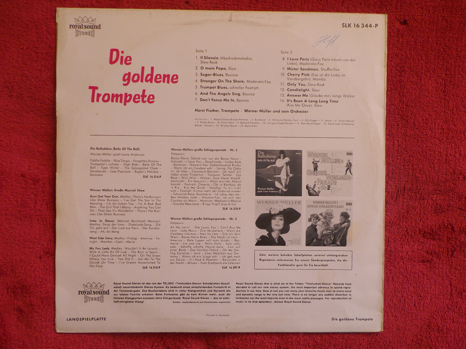 Werner Müller – Die goldene Trompete | Decca LP, SLK 16 344-P, Bild 3