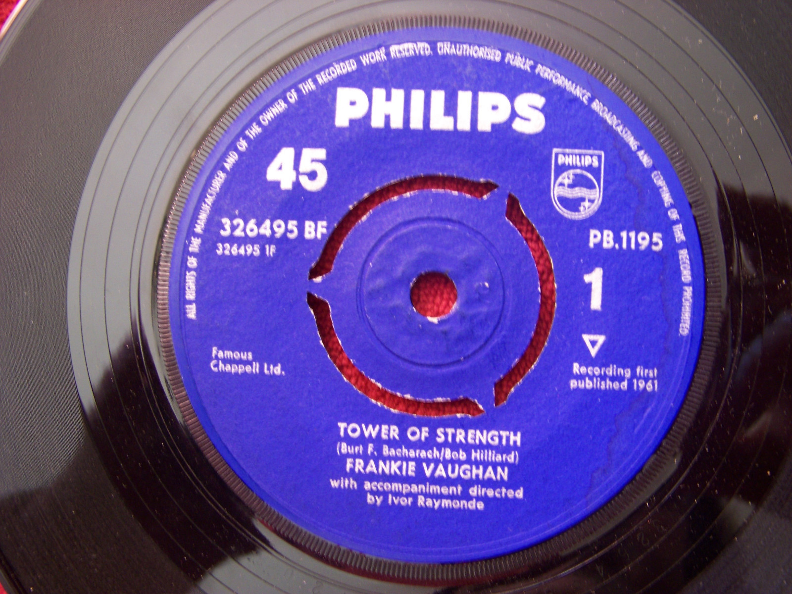 Frankie Vaughn – Tower of Strength / Rachel (Philips Records, PB. 1195, 1961)