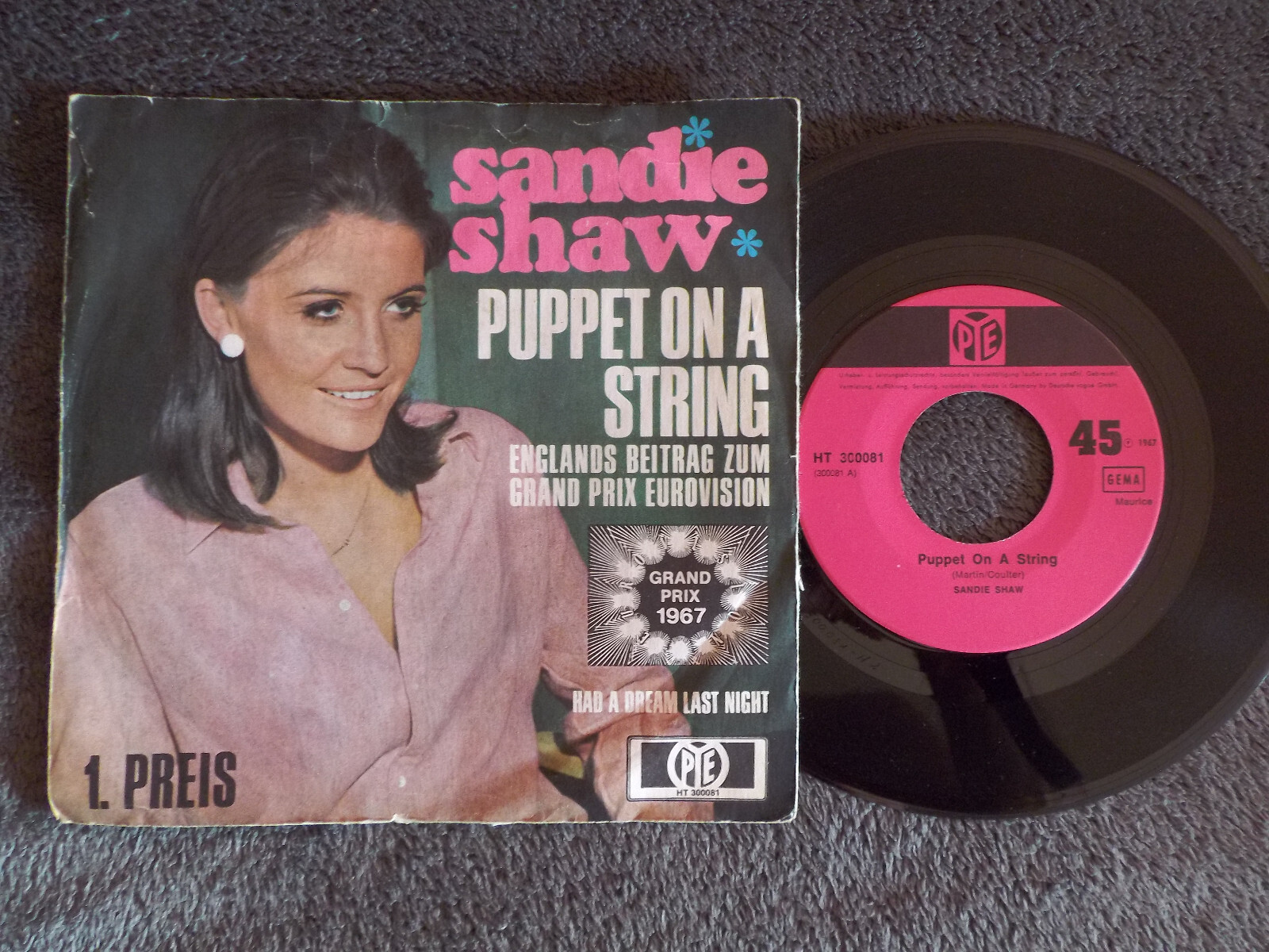 Sandie Shaw – Puppet on a string / Had a dream last night (7″-Single)