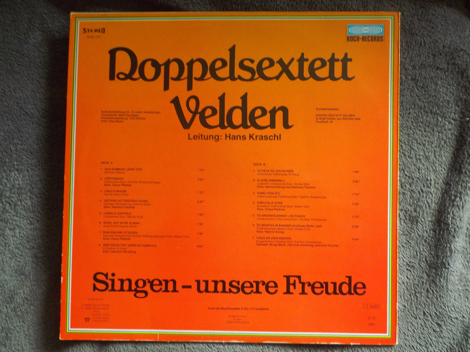 Doppelsextett Velden – Singen - unsere Freude | Koch Records, LP, Bild 2