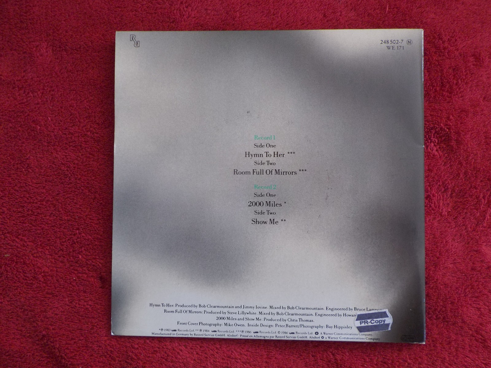 The Pretenders – Hymn to her / Room full of mirrors – 1986, WEA Records, Single, Bild 3