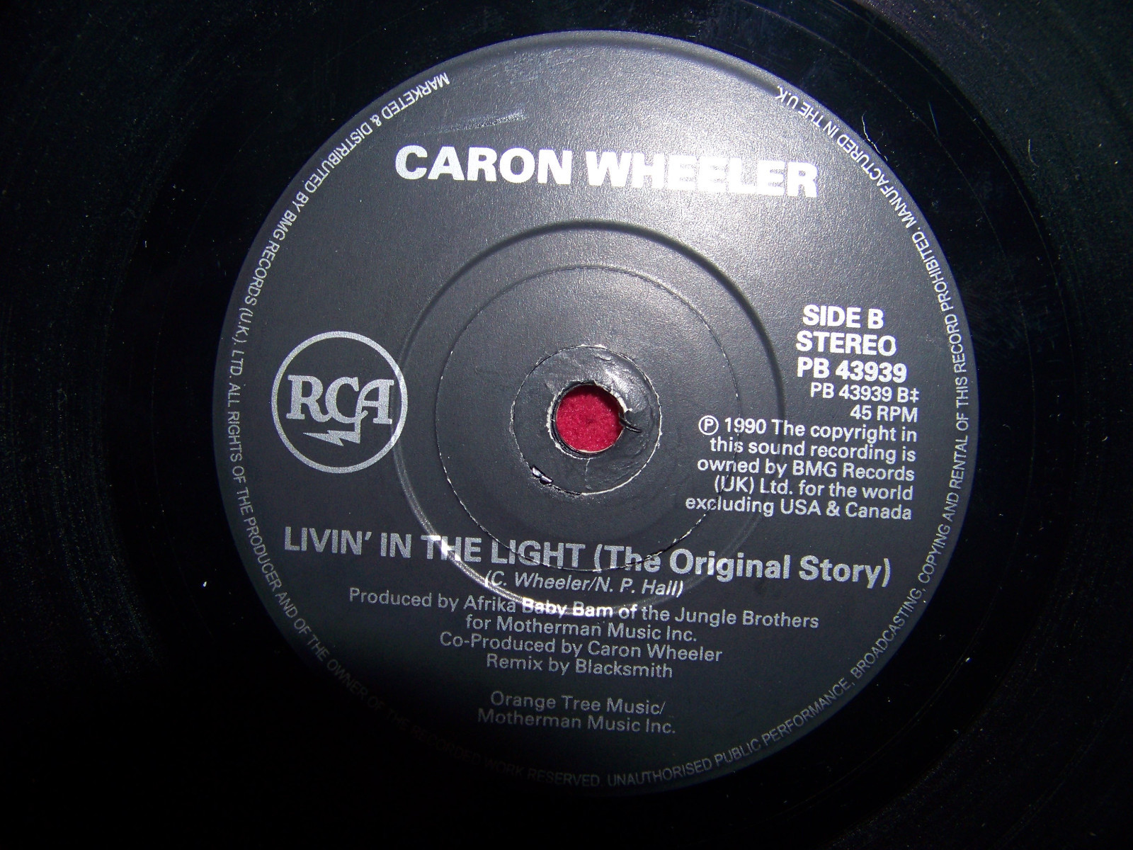 Caron Wheeler – Livin´ in the light / The original story (UK-Single, 1990), Bild 2