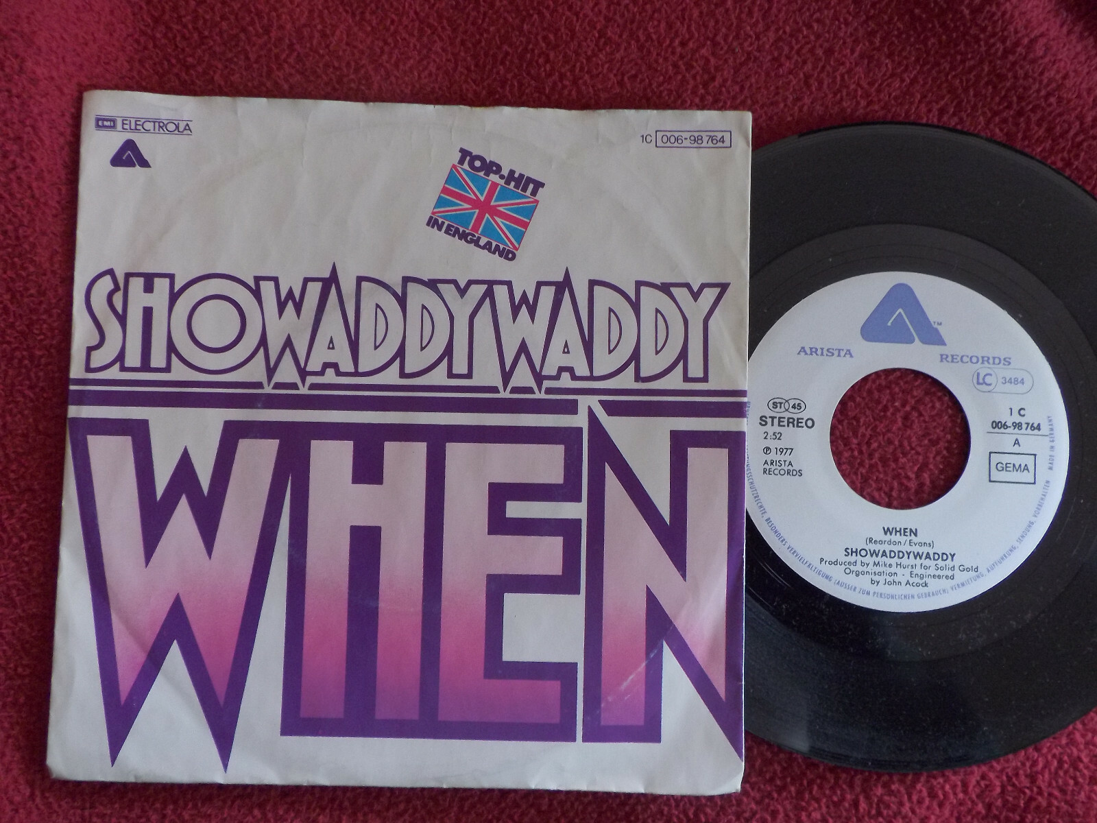 Showaddywaddy – When / Superstar | deutsche Arista-Single, 1977