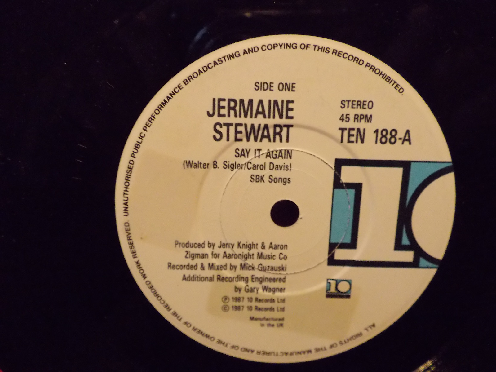 Jermaine Stewart – Say it again / You promise (TEN 188)