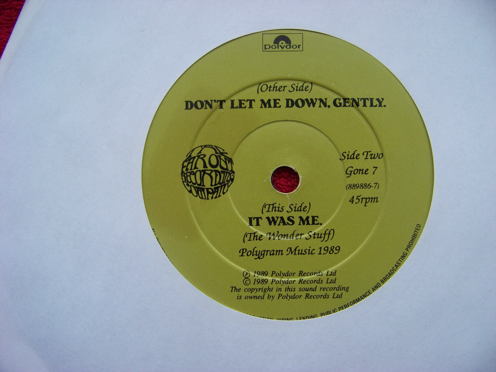 The Wonder Stuff – Don´t let me down, gently / It was me (UK-Single, 1989)
