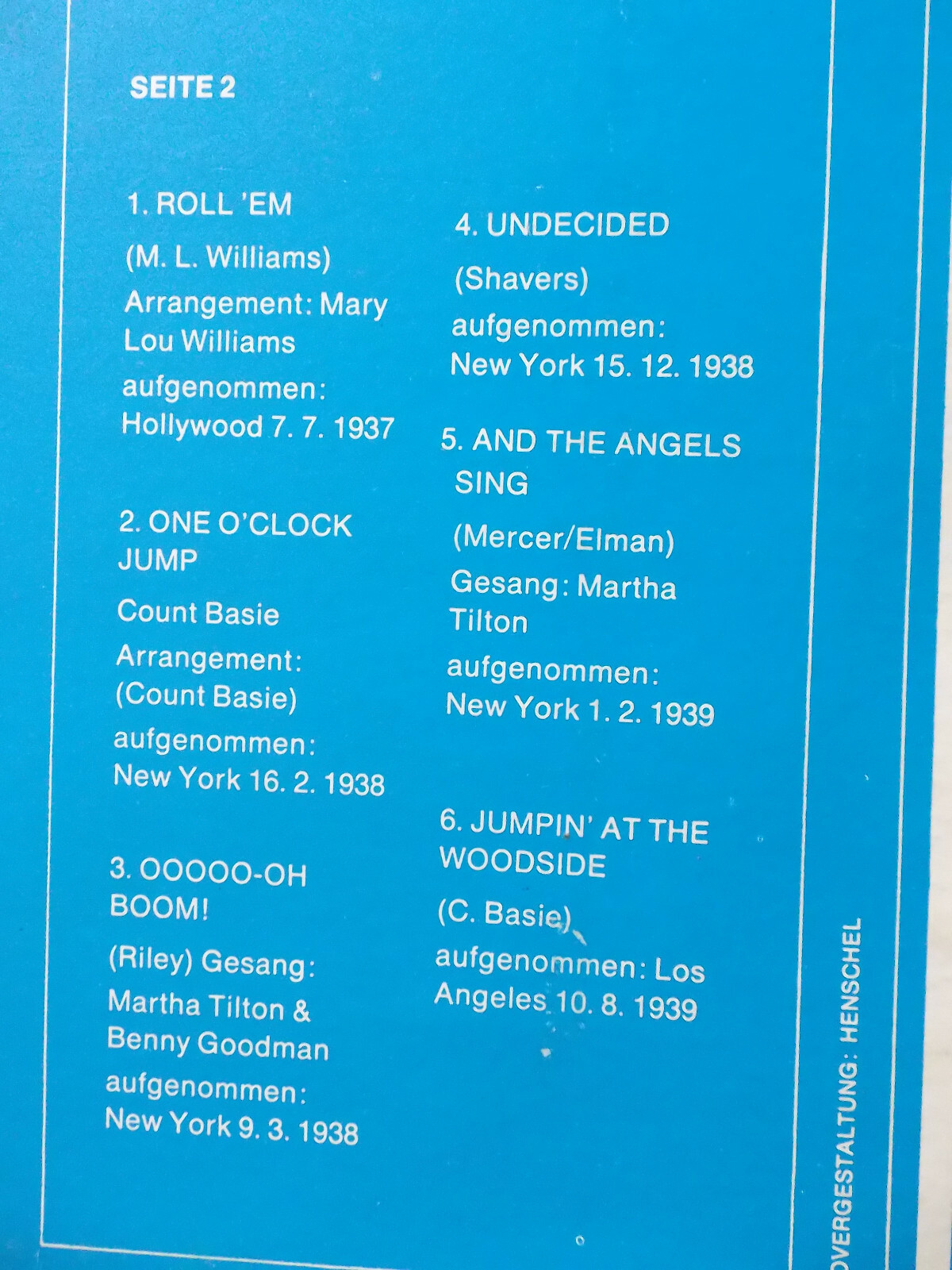 Benny Goodman – Swingtime with Benny Goodman | Historia Records, H 623, LP, Bild 4