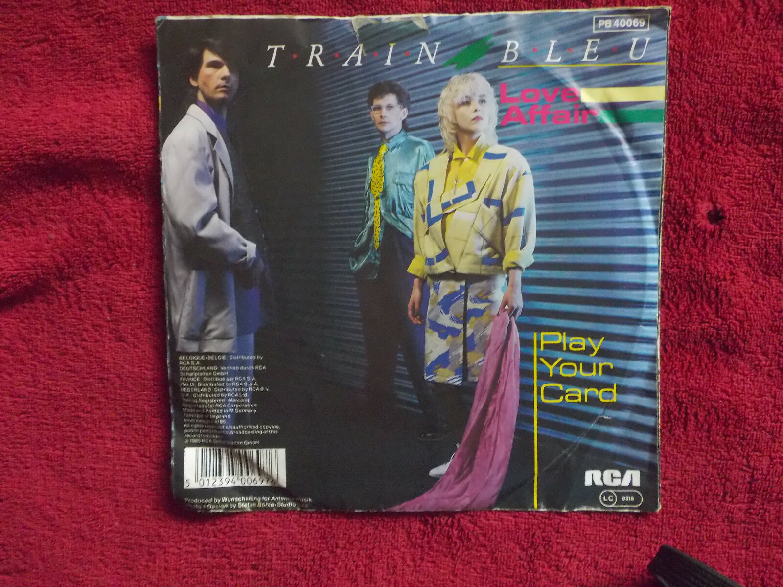 Train Bleu – Love affair / Play your card (RCA Records, PB 400679, 1985), Bild 2