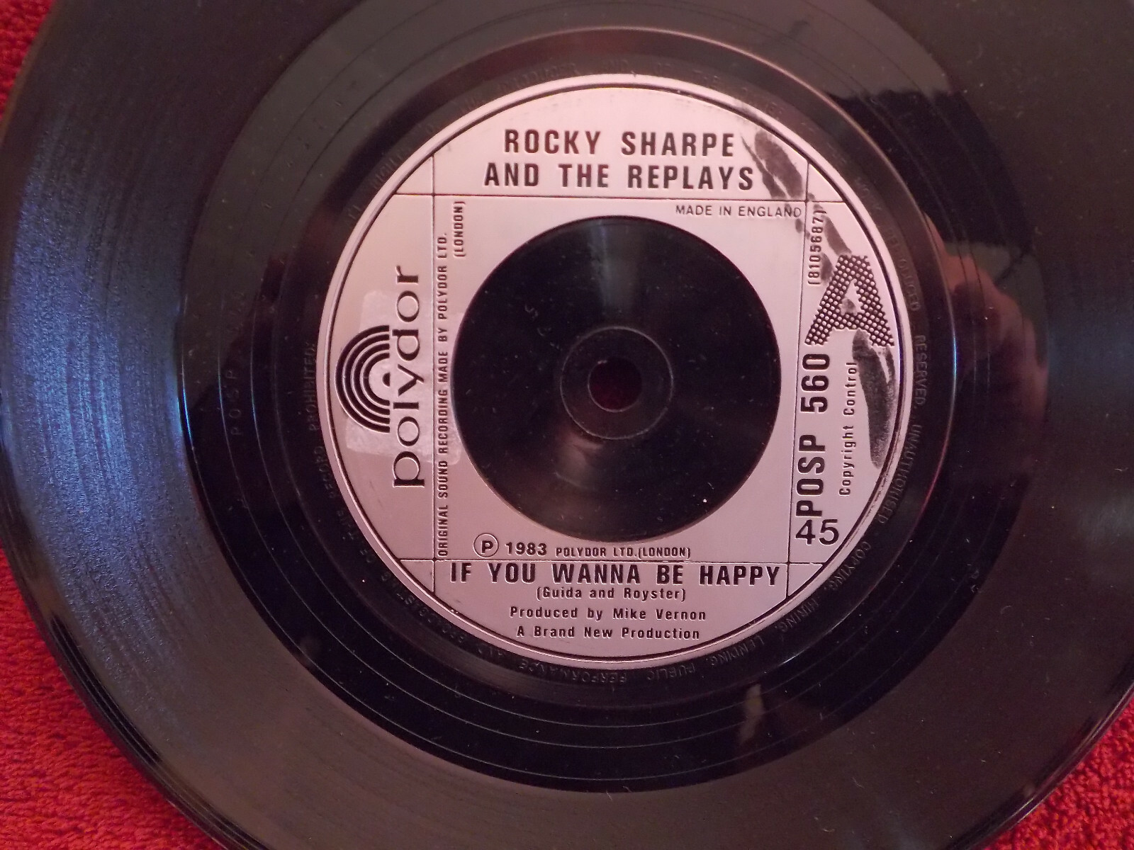 Rocky Sharpe & the Replays – If You Wanna Be Happy / If You Know How to Rock and Roll (Polydor, POSP 560, UK-Single, 1983)