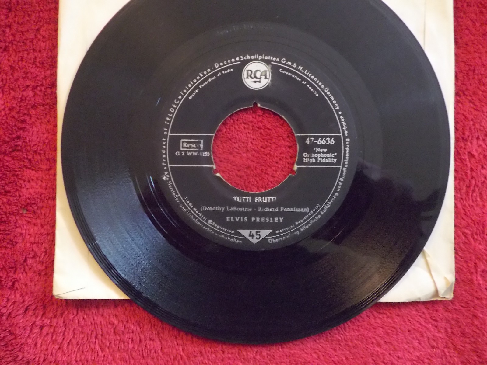 Elvis Presley – Blue Suede Shoes / Tutti Frutti (RCA Records, 7″-Single), Bild 2