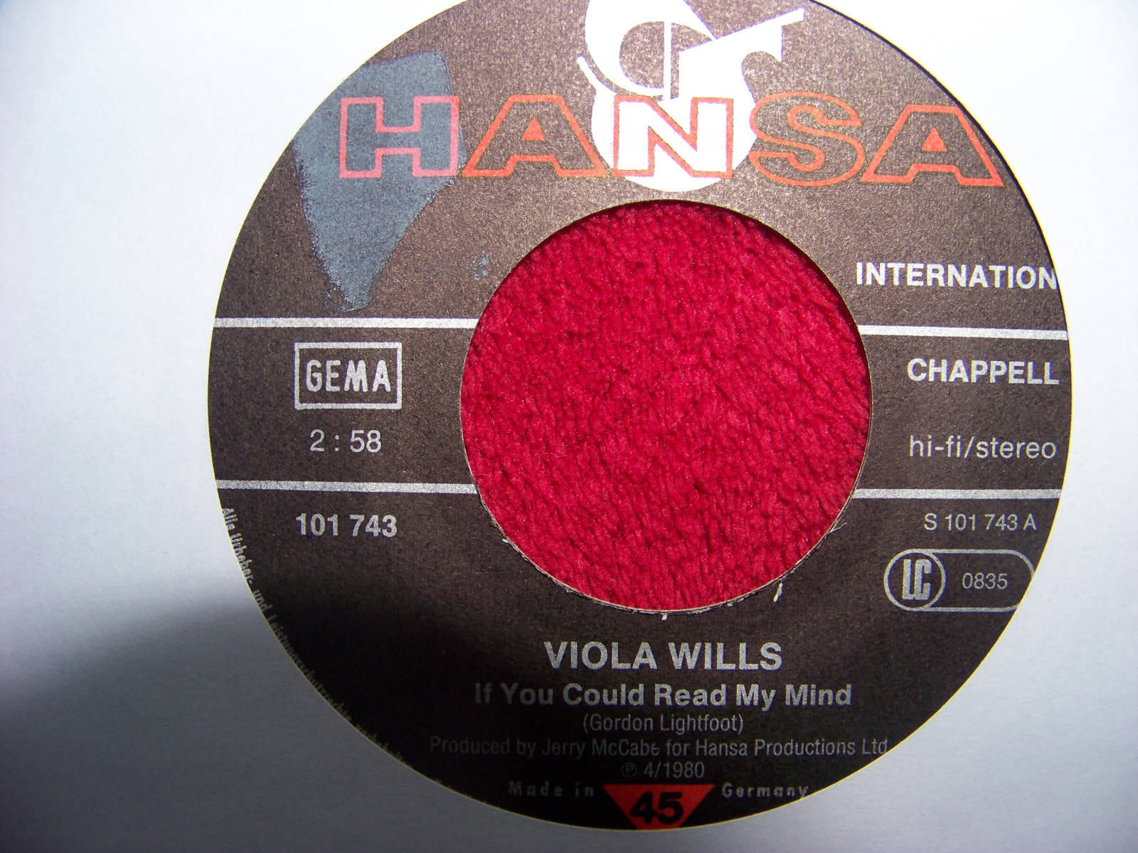 Viola Wills – If you could read my mind / Somebody´s eyes (45 U/min)