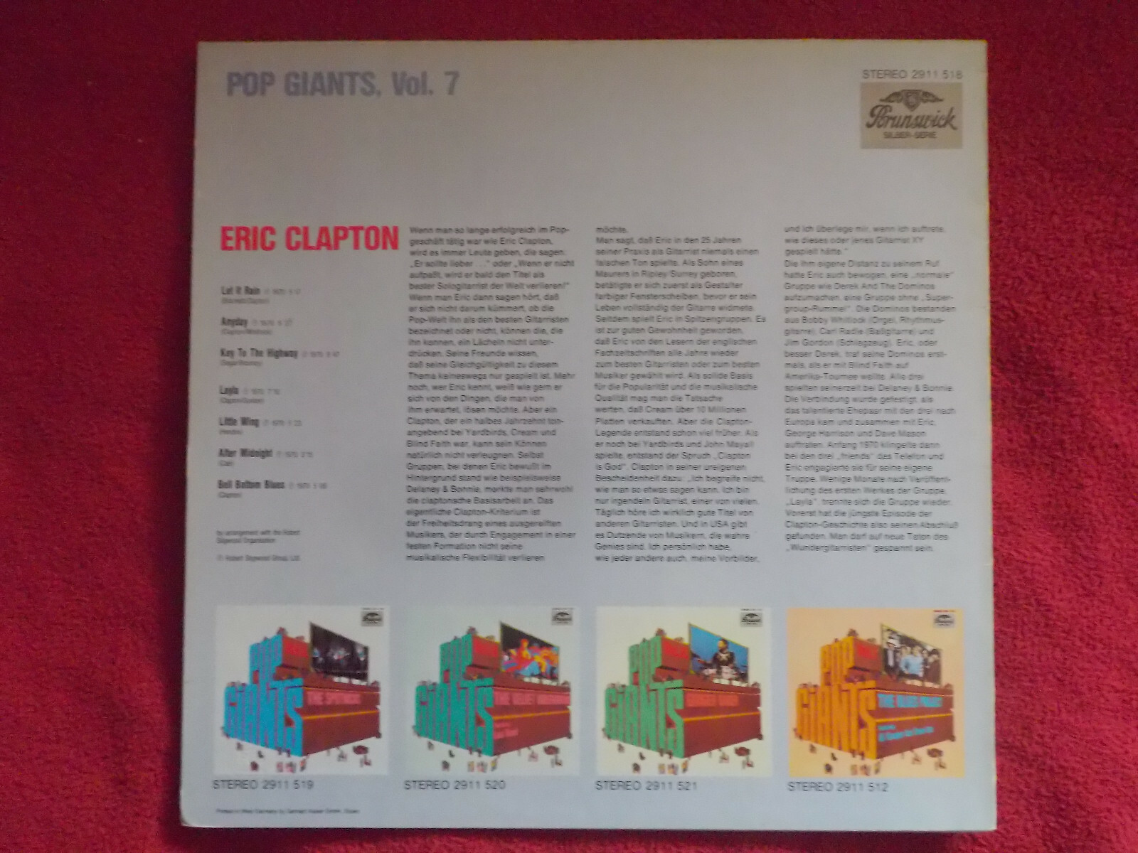 Eric Clapton – Pop Giants Vol. 7 | Brunswick LP, Bild 2