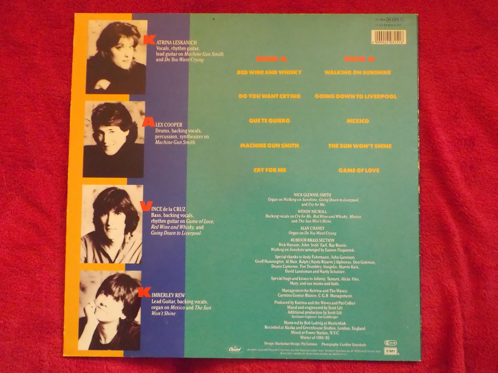 Katrina and the Waves – Katrina and the Waves (LP, Capitol Records, 1985), Bild 2