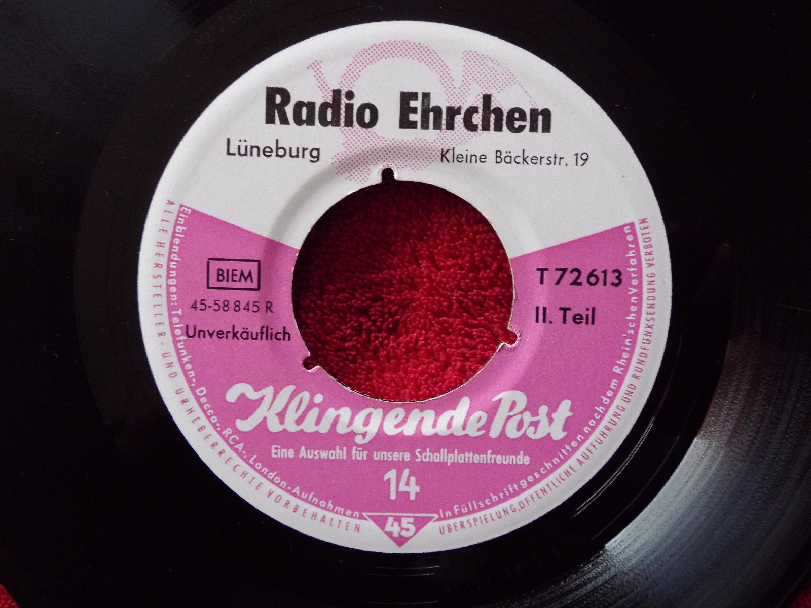 Klingende Post 14 – Telefunken-Schallplatte, Single, Bild 2