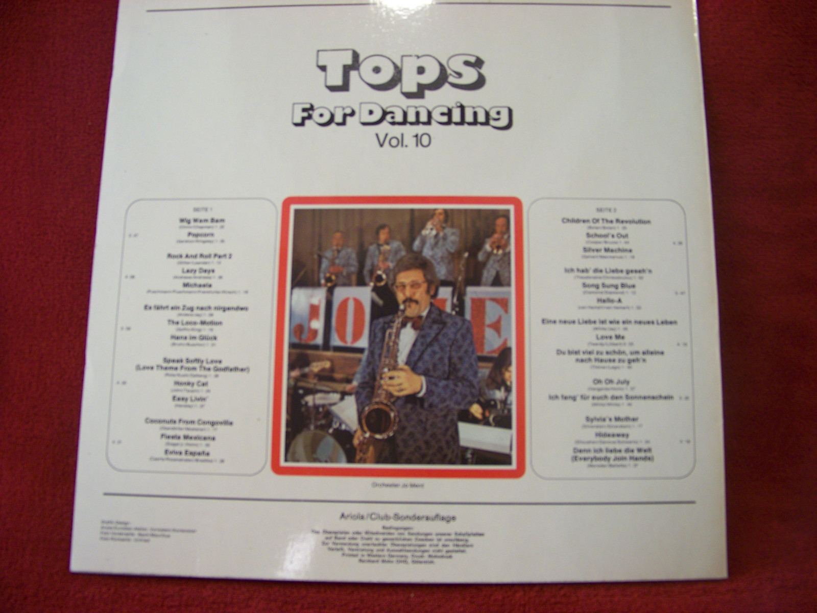 Jo Ment & his Party-Singers – Tops for dancing Vol. 10 (Ariola Records, LP), Bild 2