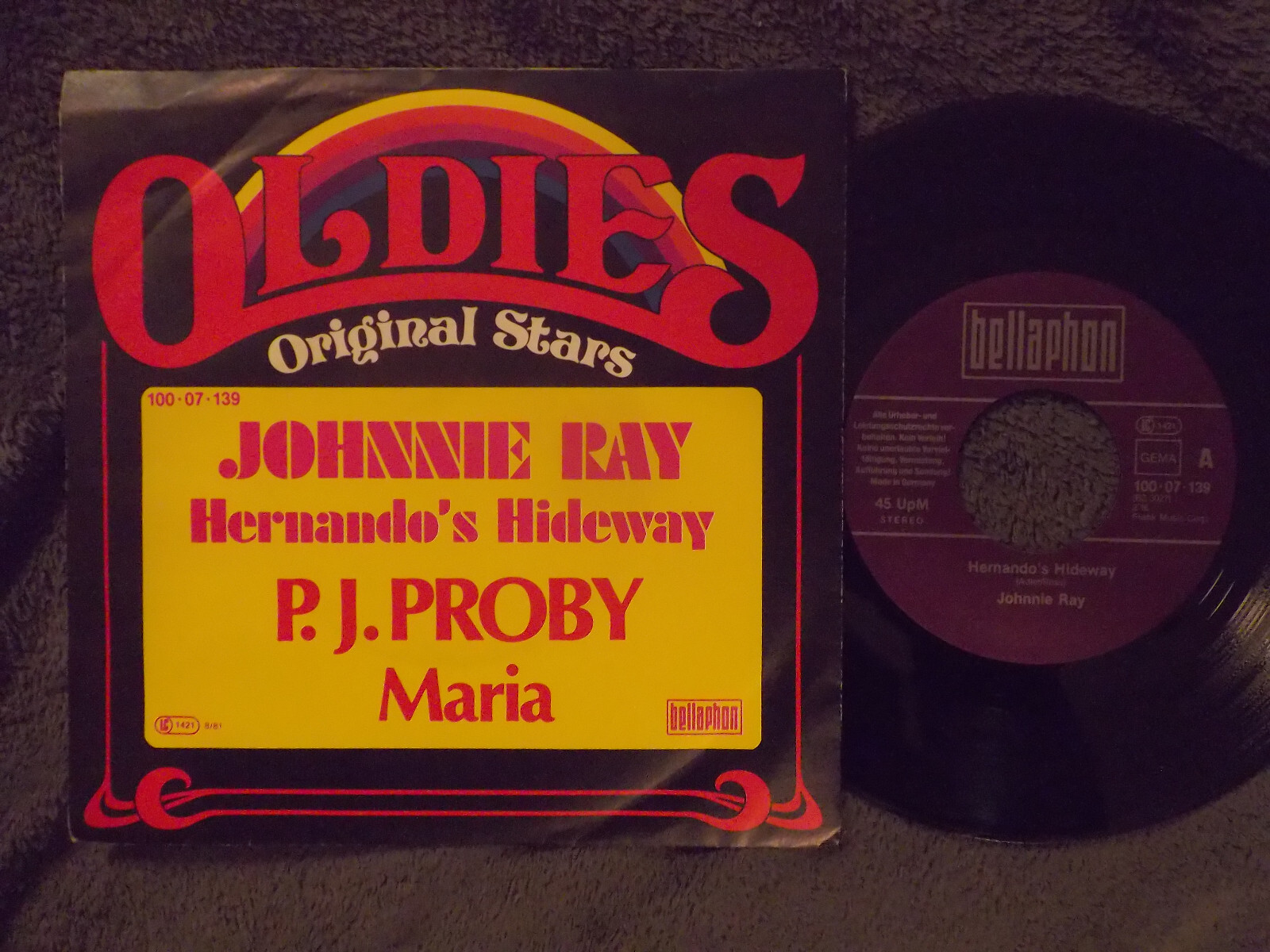 Johnnie Ray / P.J. Proby – Hernando´s highway / Maria (Bellaphon, Single)
