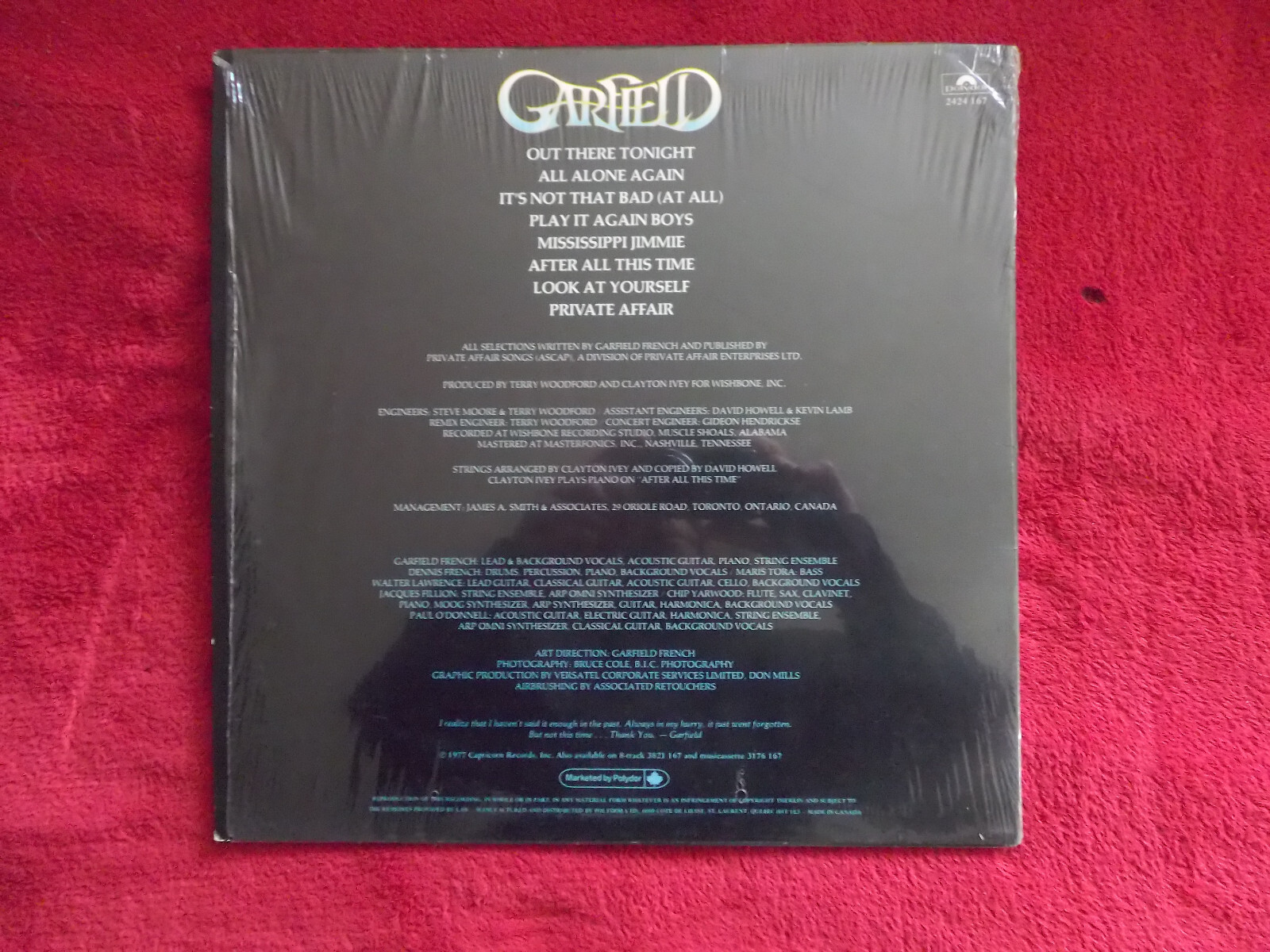 Garfield – Out there tonight (LP, Polydor, 1977), Bild 2